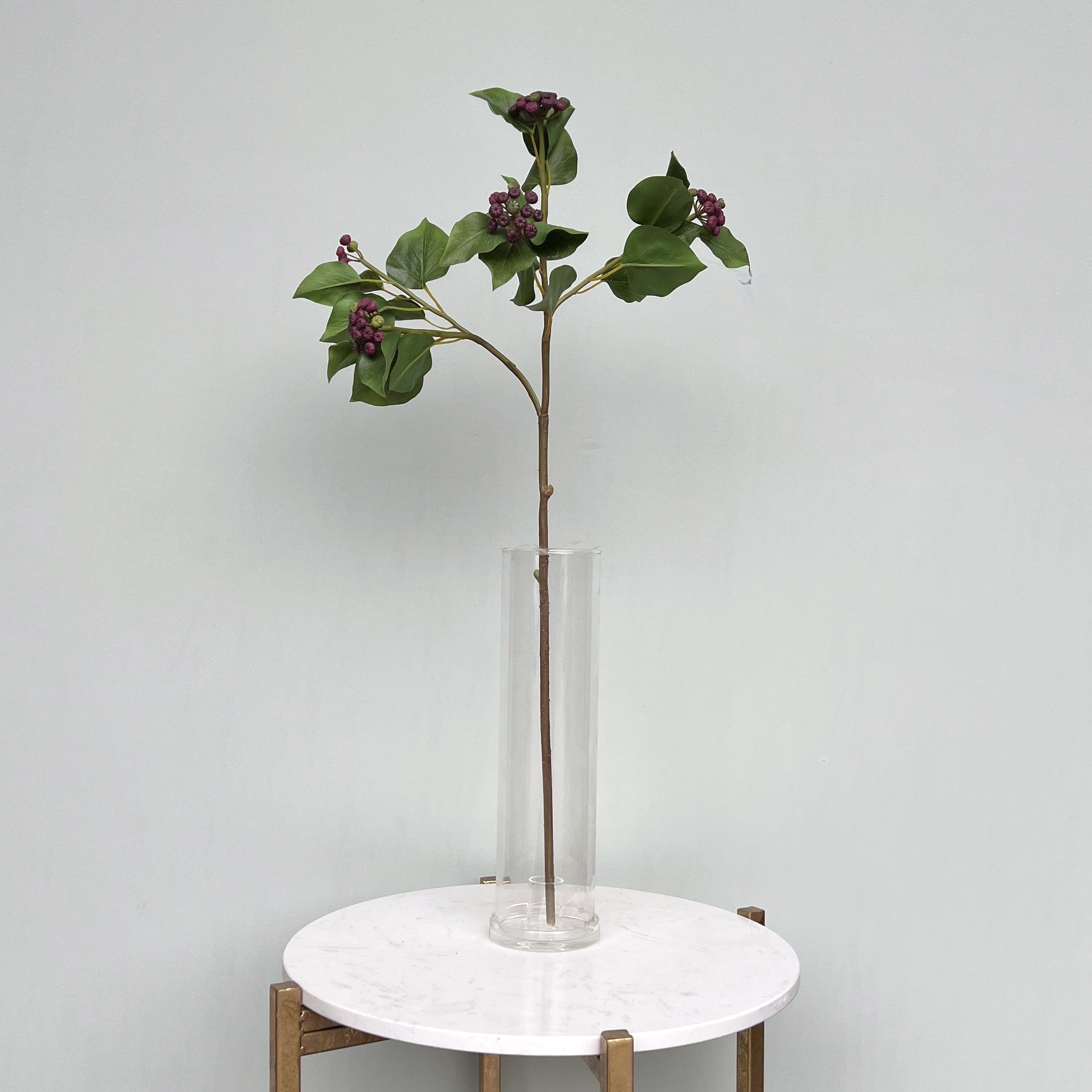 Artificial flowers luxury lifelike faux Artificial Ivy with Purple Berries realistic silk single stems buy online from The Faux Flower Company ABY1017PU