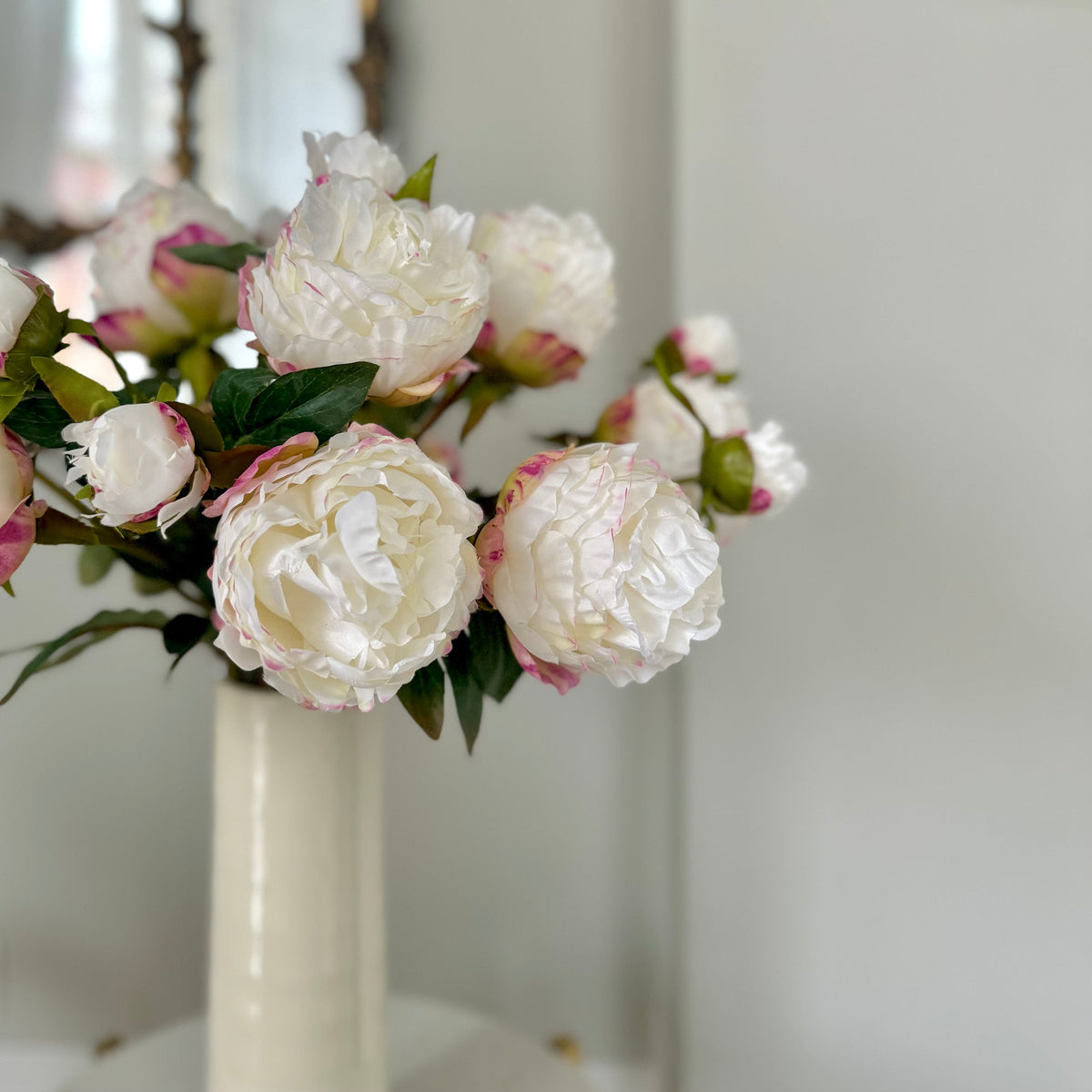 Realistic Artificial Large White Peony ABX1105WH by The Faux Flower Company
