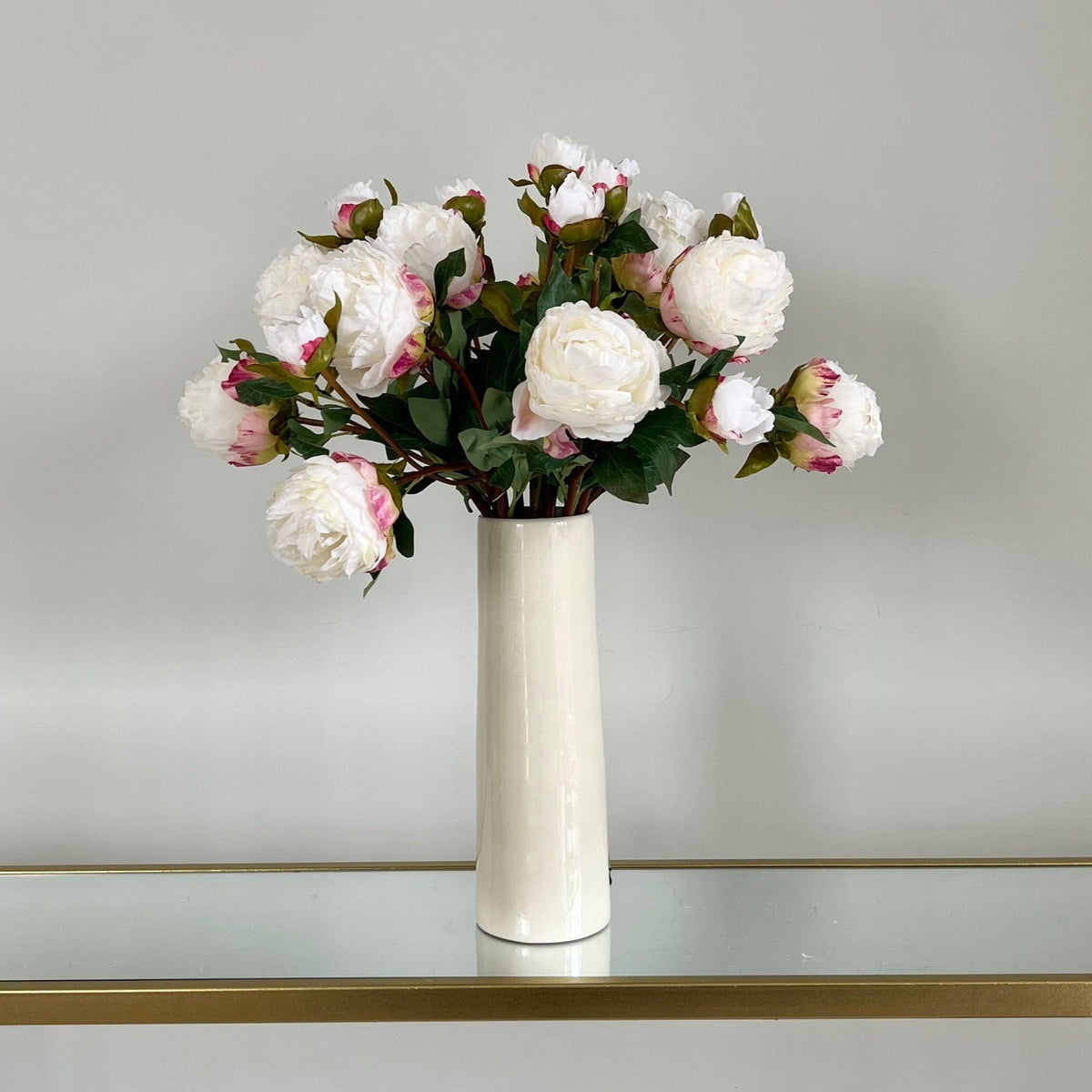 Realistic Artificial Large White Peony ABX1105WH by The Faux Flower Company