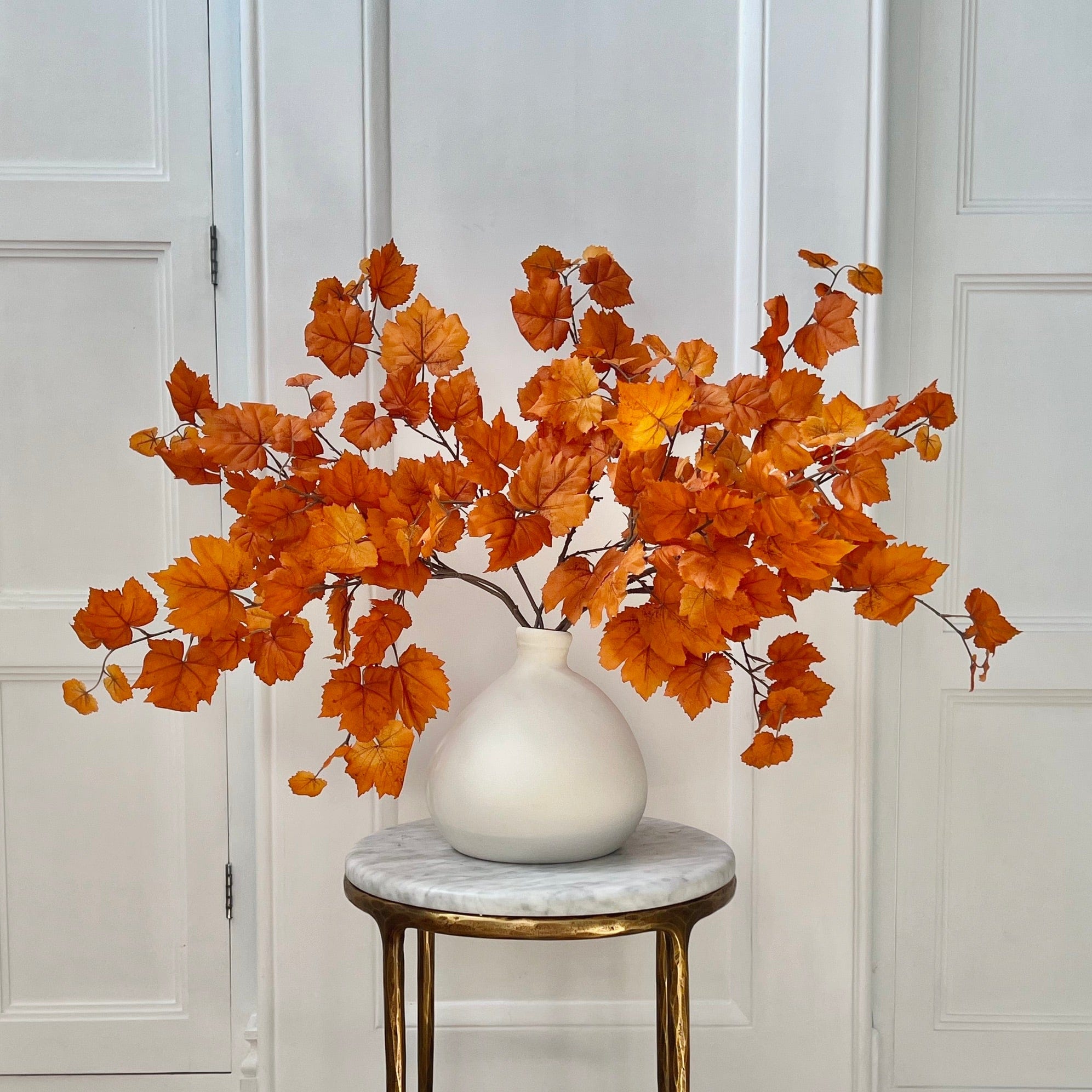Artificial flowers luxury lifelike faux Artificial Orange Autumnal Leaves realistic silk single stems buy online from The Faux Flower Company
