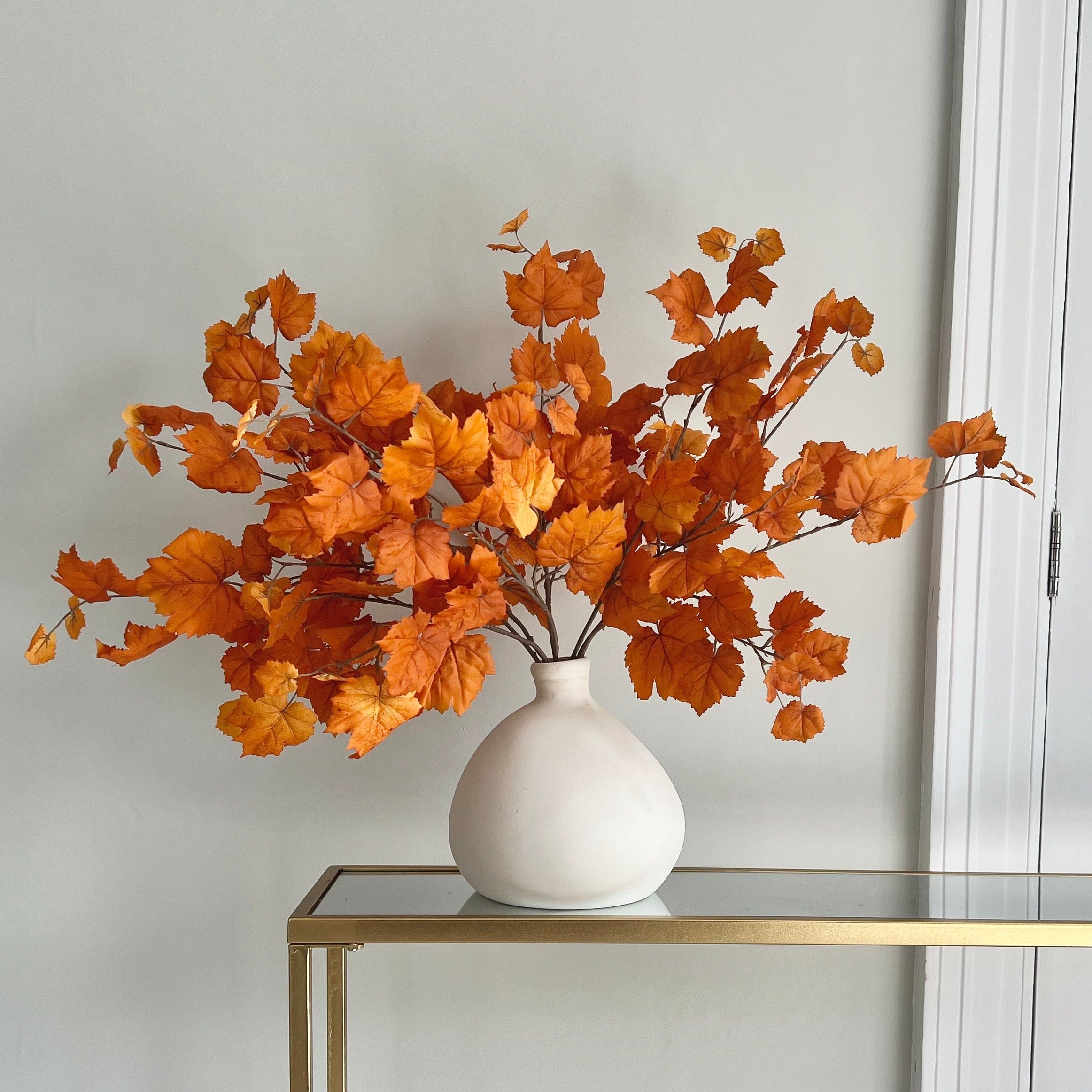 Artificial flowers luxury lifelike faux Artificial Orange Autumnal Leaves realistic silk single stems buy online from The Faux Flower Company