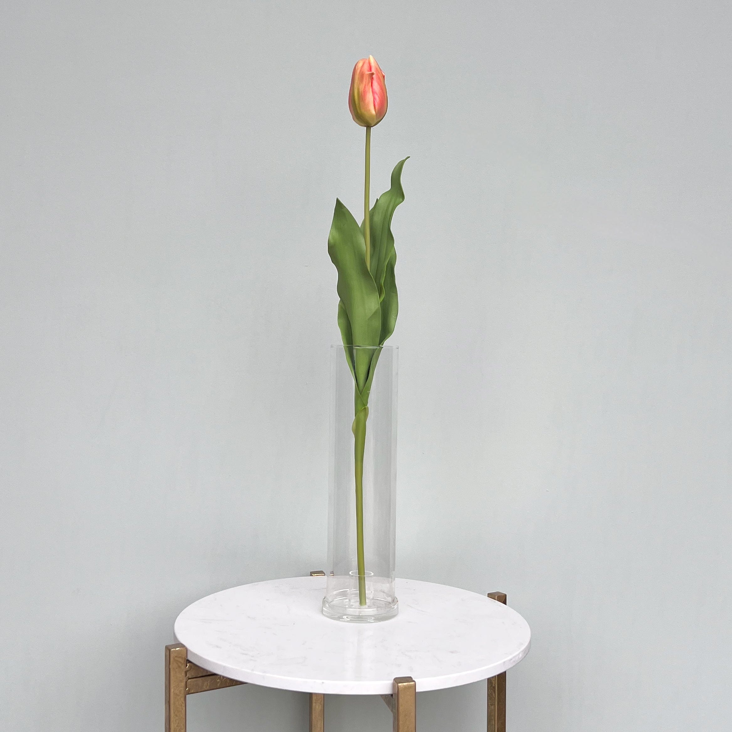 Artificial flowers luxury lifelike faux Artificial Orange Tulip realistic silk single stems buy online from The Faux Flower Company ABY5657OR