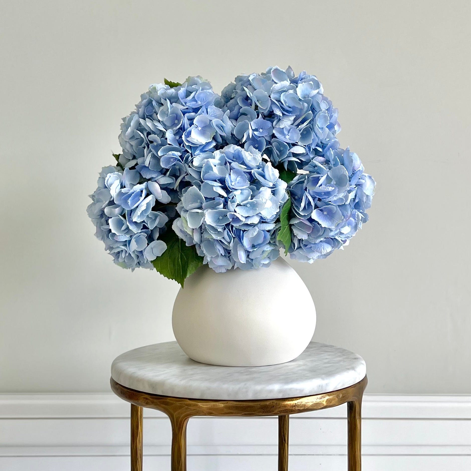 Artificial flowers luxury lifelike faux Artificial Pale Blue Hydrangea realistic silk single stems buy online from The Faux Flower Company
