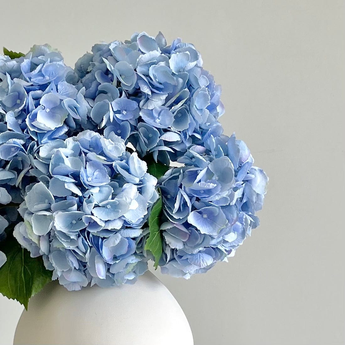 Artificial flowers luxury lifelike faux Artificial Pale Blue Hydrangea realistic silk single stems buy online from The Faux Flower Company