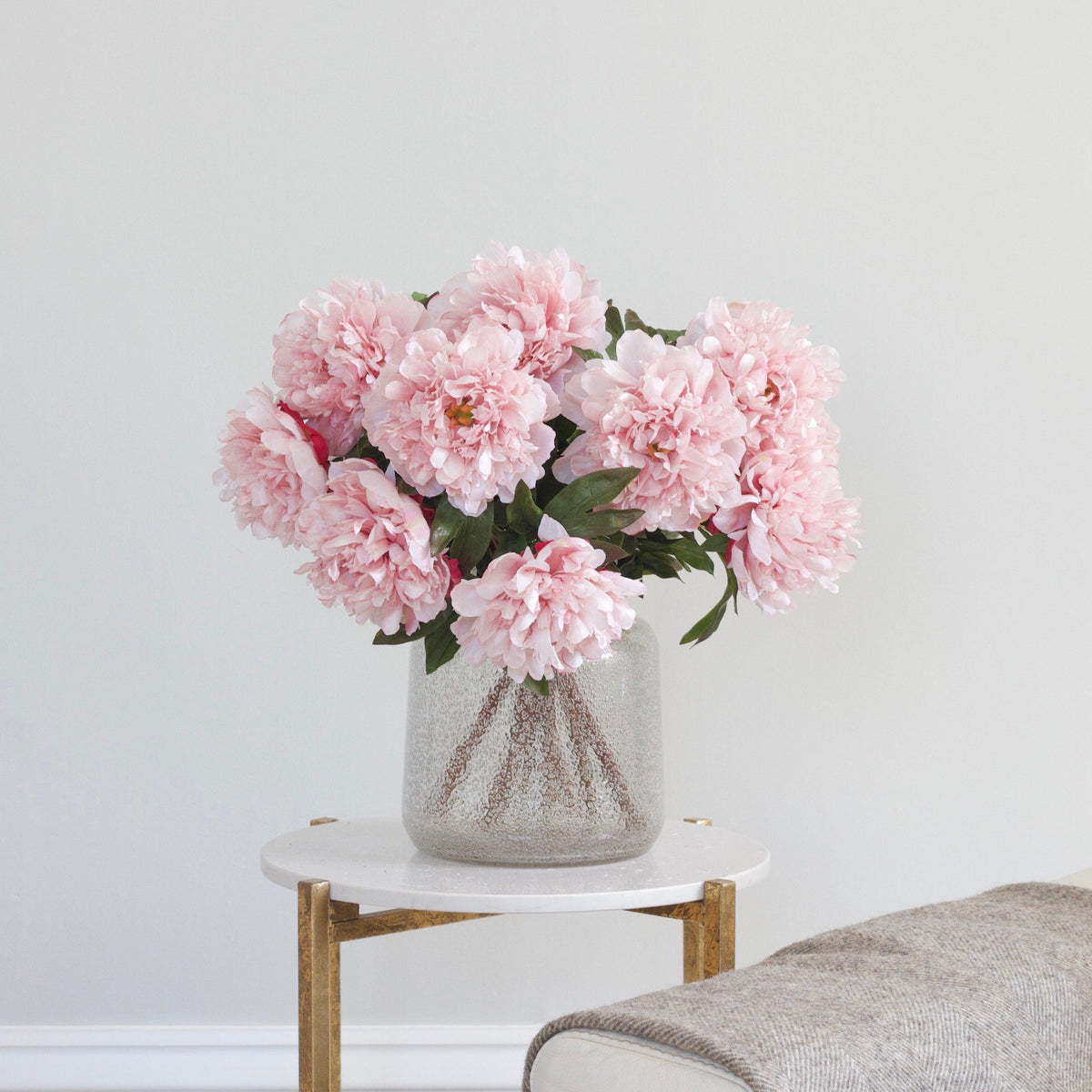 Realistic Artificial Pale Pink Extra Large Peony ABY4046LPK by The Faux Flower Company