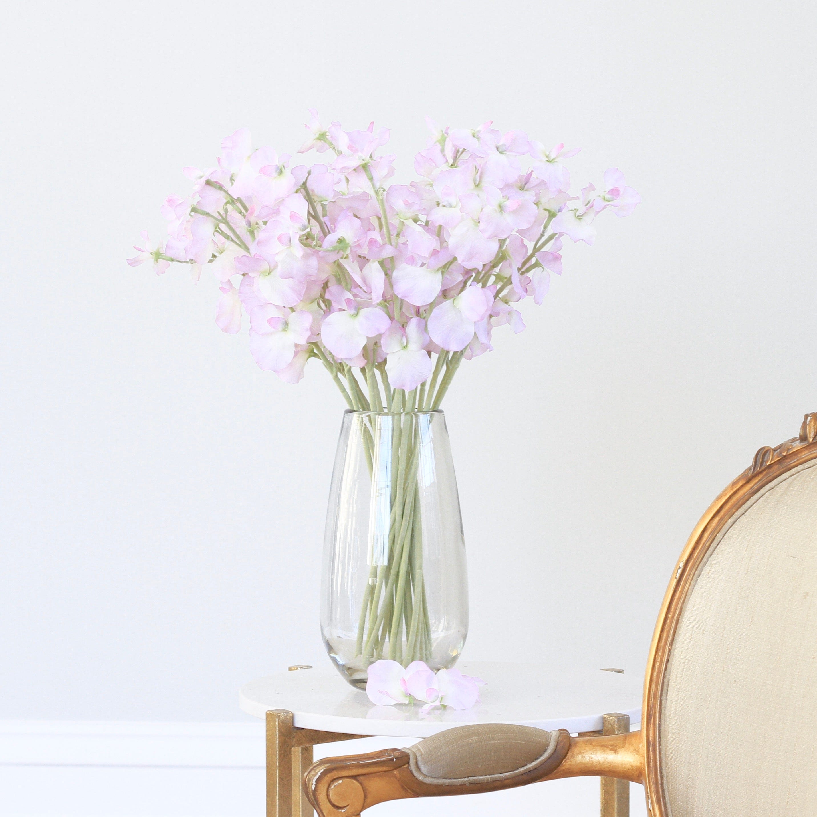 Artificial flowers luxury lifelike faux Artificial Pale Purple Sweet Pea realistic silk single stems buy online from The Faux Flower Company