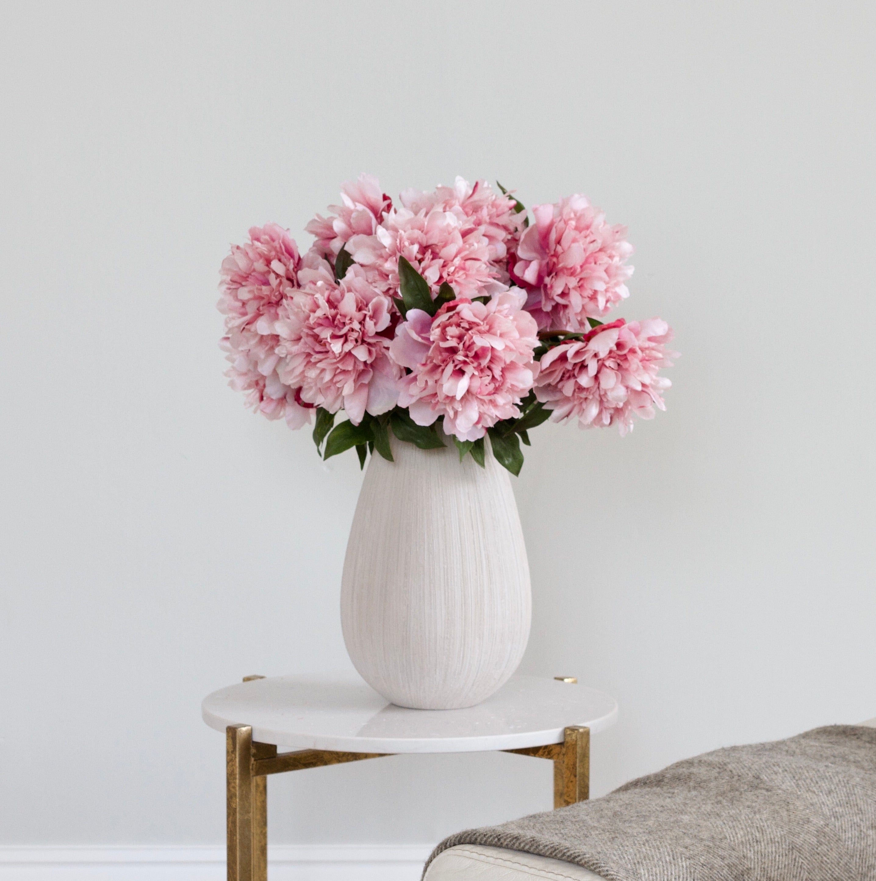 Artificial flowers luxury lifelike faux Artificial Pink Extra Large Peony realistic silk single stems buy online from The Faux Flower Company