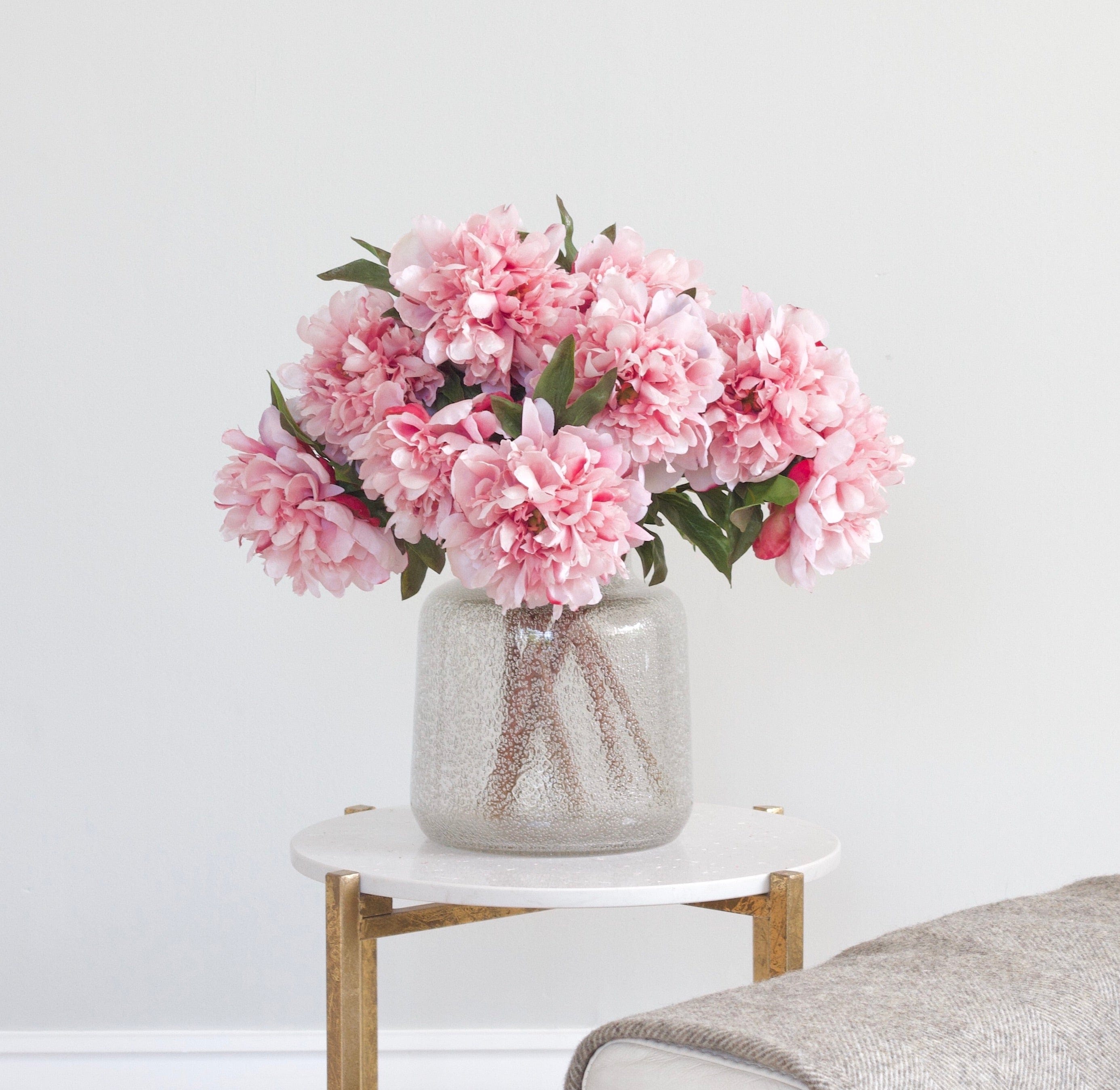 Artificial flowers luxury lifelike faux Artificial Pink Extra Large Peony realistic silk single stems buy online from The Faux Flower Company