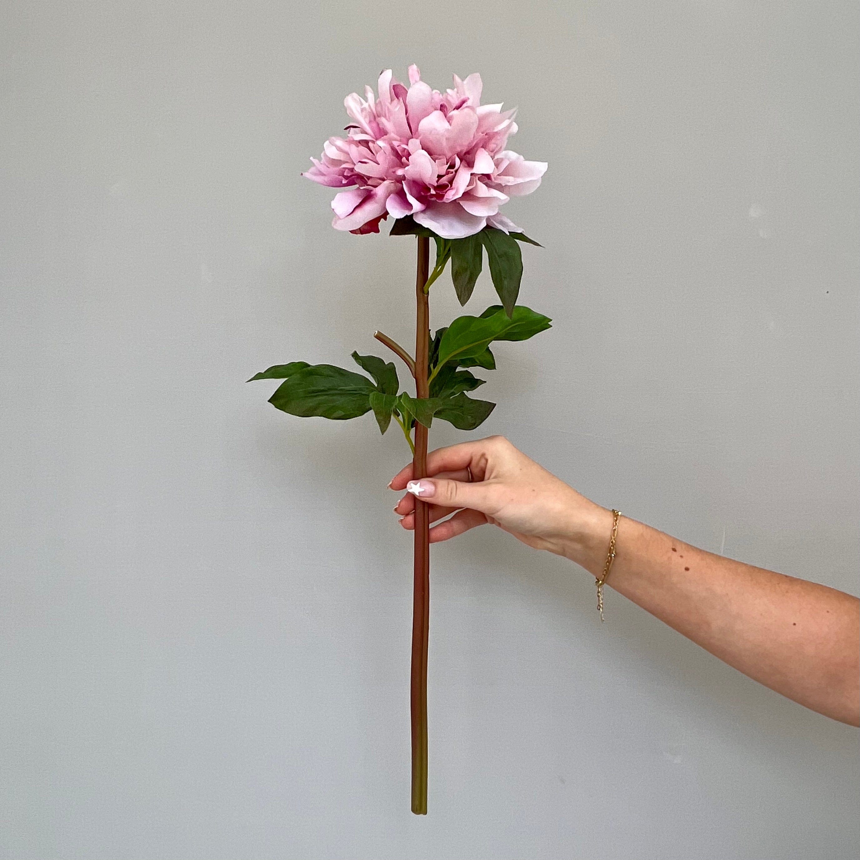 Artificial flowers luxury lifelike faux Artificial Pink Extra Large Peony realistic silk single stems buy online from The Faux Flower Company