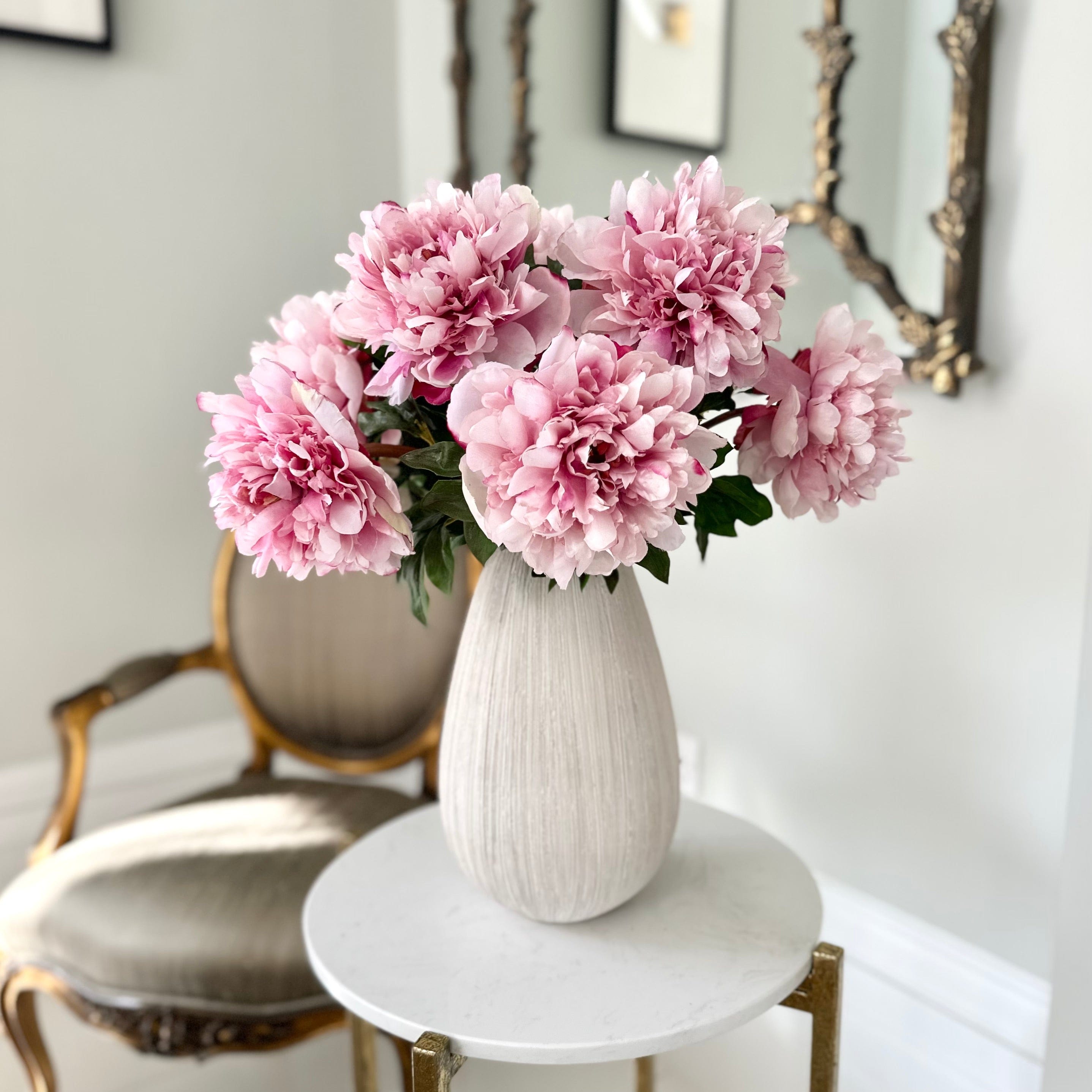 Artificial flowers luxury lifelike faux Artificial Pink Extra Large Peony realistic silk single stems buy online from The Faux Flower Company