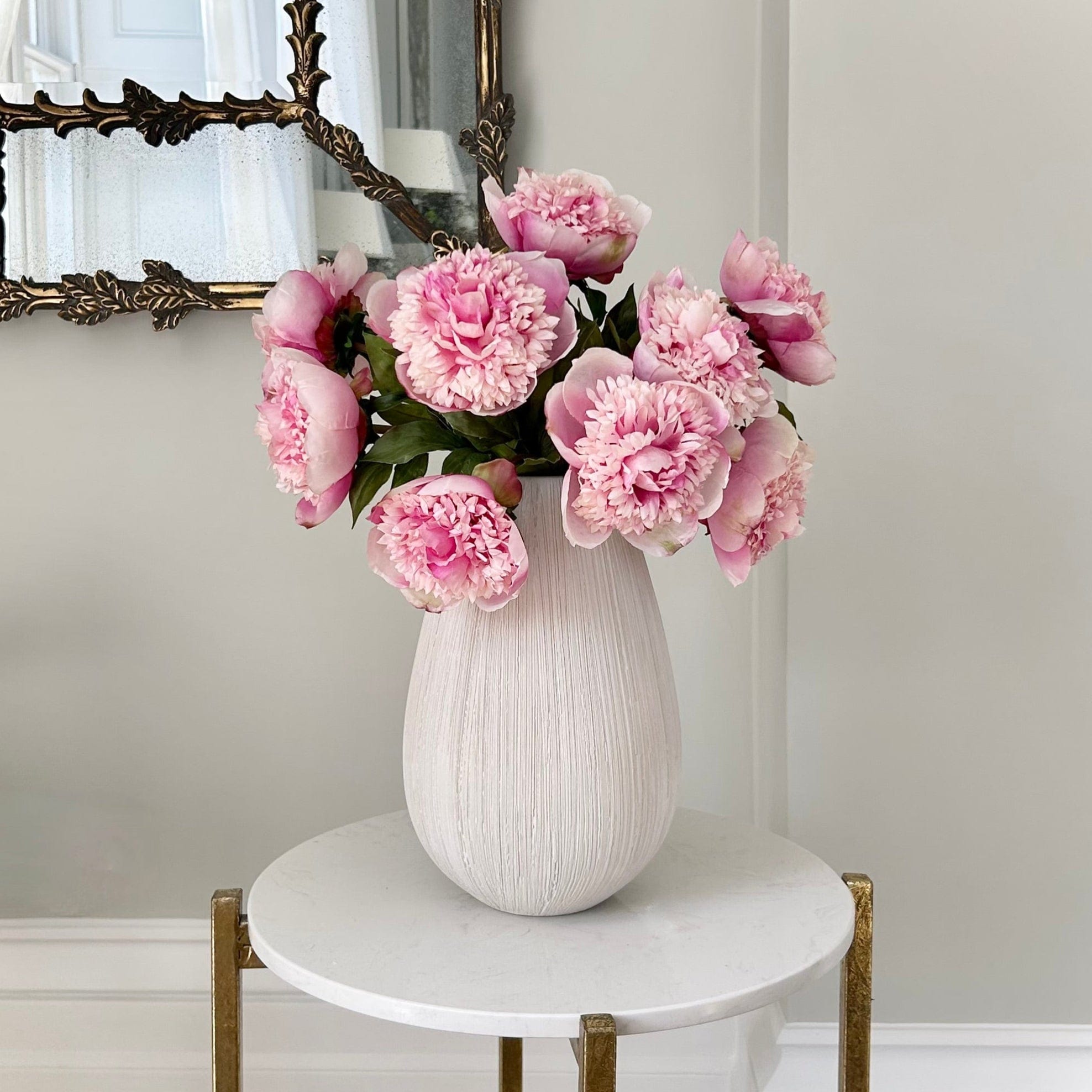 Artificial flowers luxury lifelike faux Artificial Pink Open Peony realistic silk single stems buy online from The Faux Flower Company