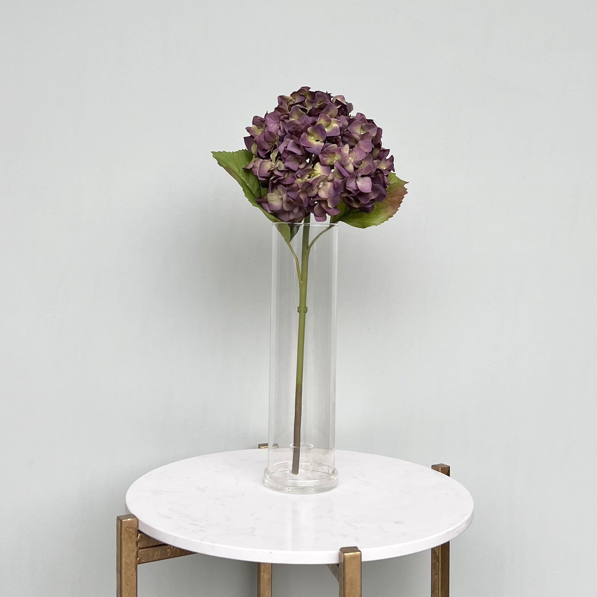 Artificial flowers luxury lifelike faux Artificial Purple Dried Hydrangea realistic silk single stems buy online from The Faux Flower Company ABY5070PU