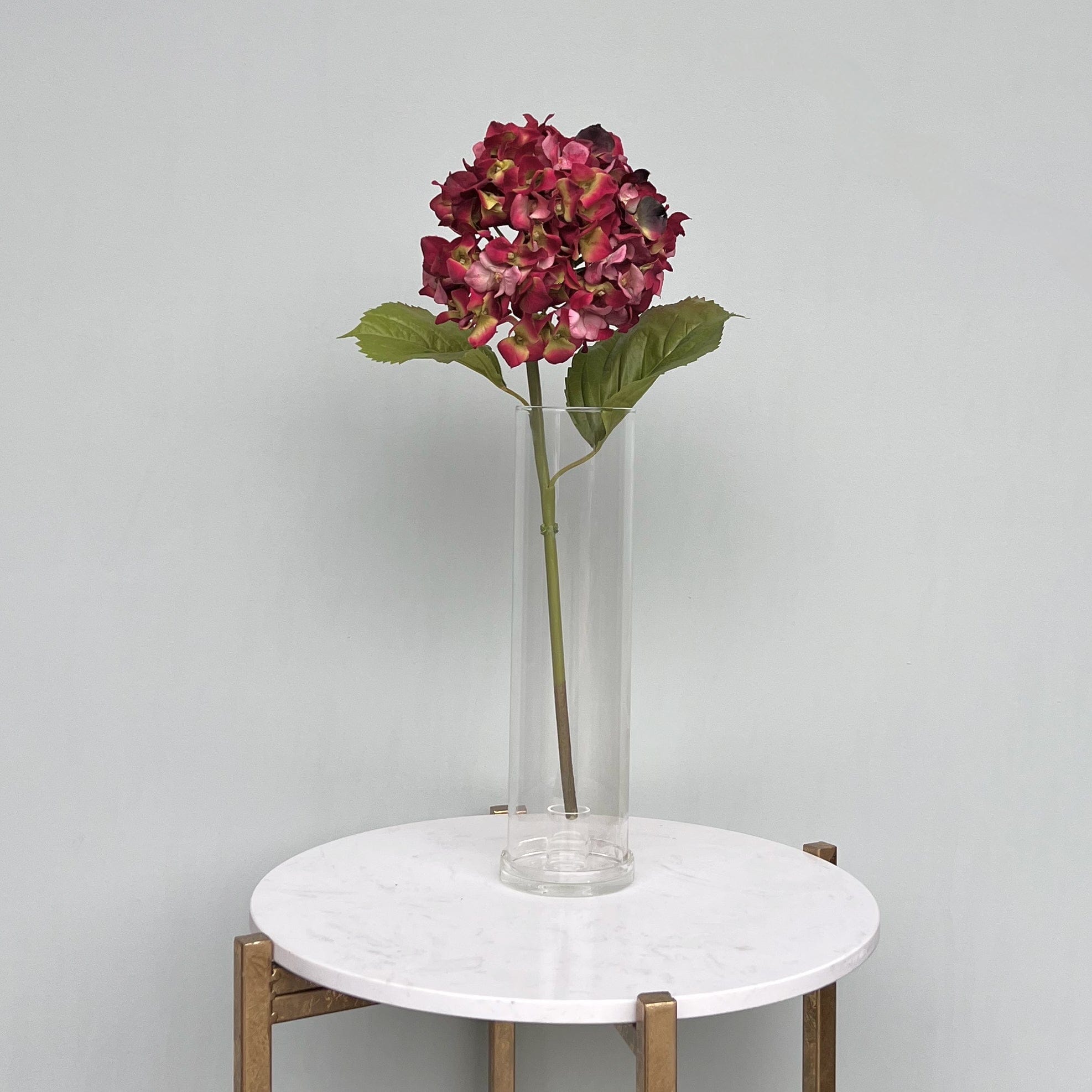 Artificial flowers luxury lifelike faux Artificial Red Dried Hydrangea realistic silk single stems buy online from The Faux Flower Company ABY5070RD