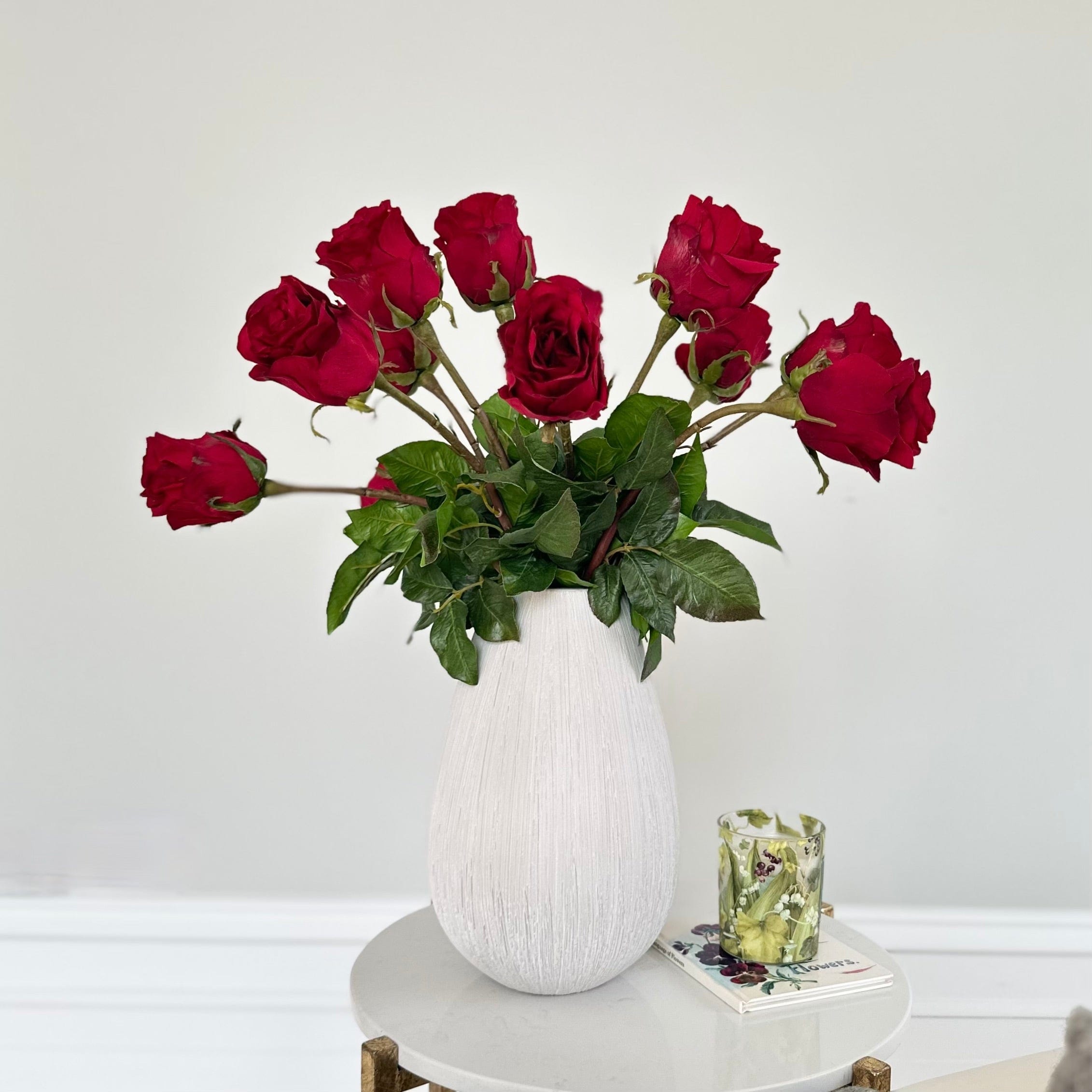 Artificial flowers luxury lifelike faux Artificial Red Rose Bud realistic silk single stems buy online from The Faux Flower Company