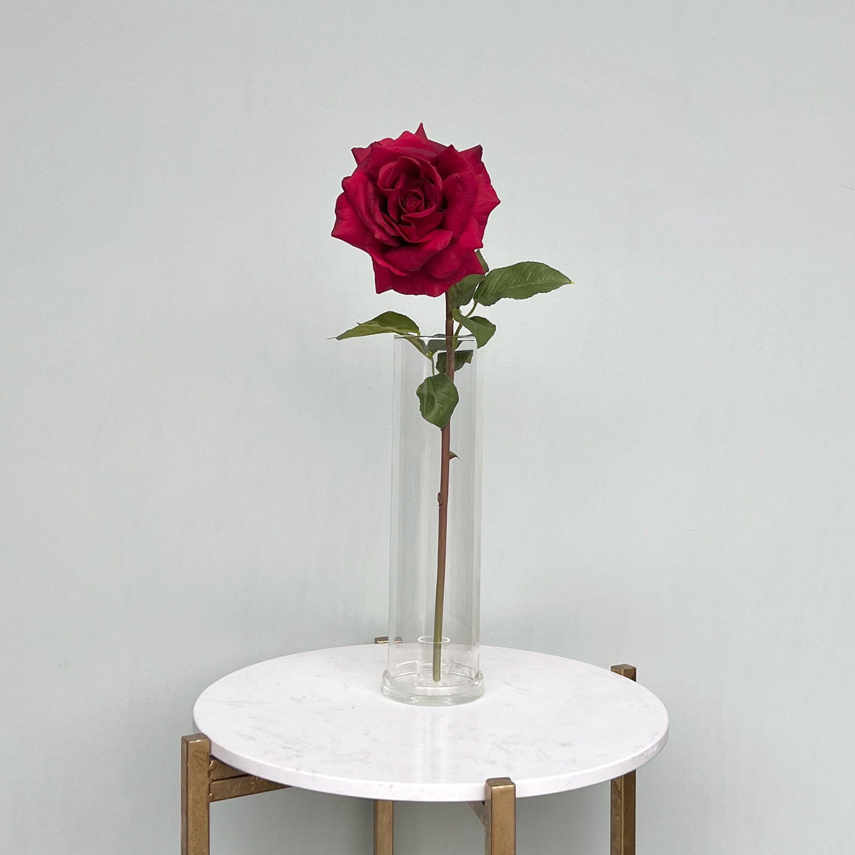 Realistic Artificial Red Tea Rose ABY5155RD by The Faux Flower Company
