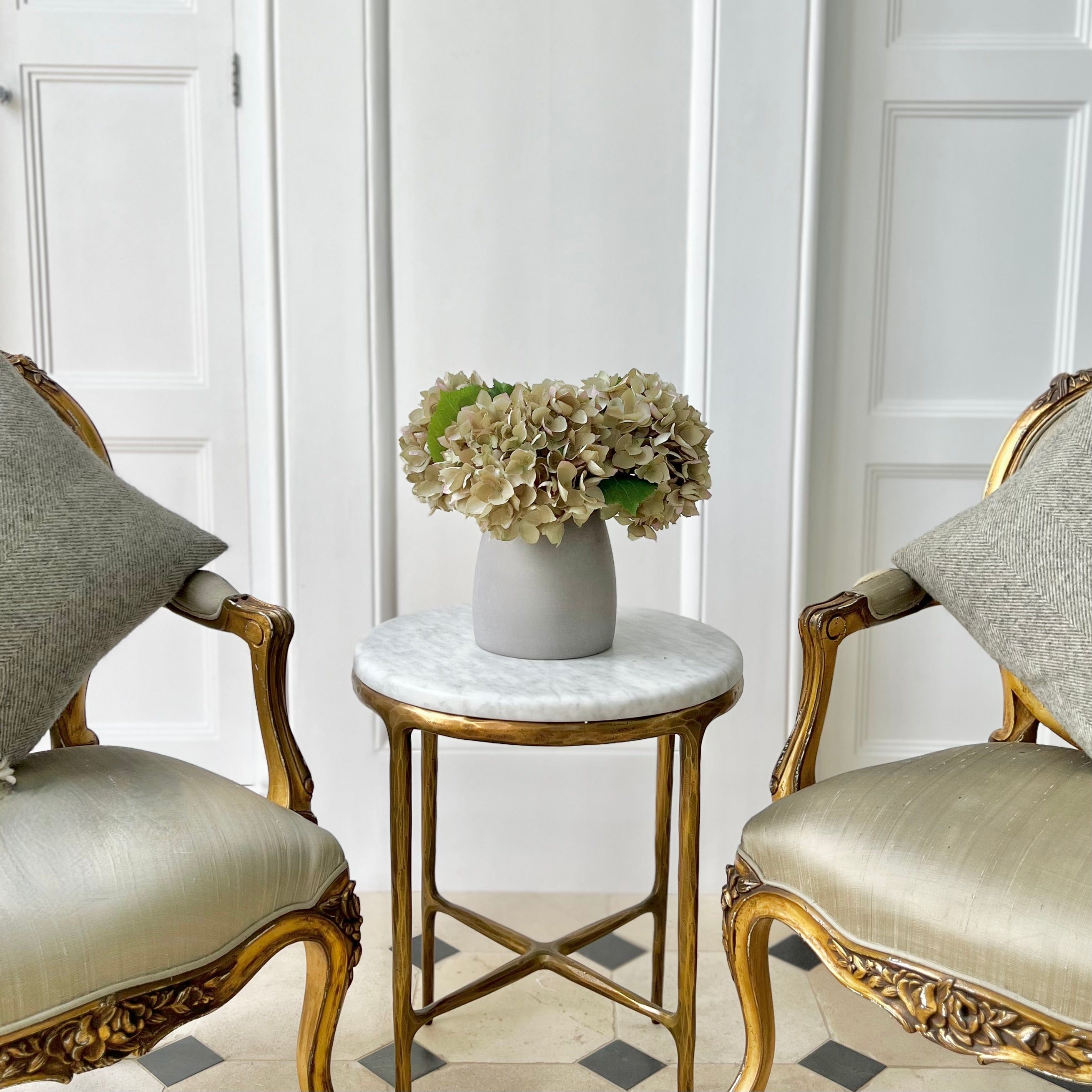 Artificial flowers luxury lifelike faux Artificial Sage Green Hydrangea realistic silk single stems buy online from The Faux Flower Company