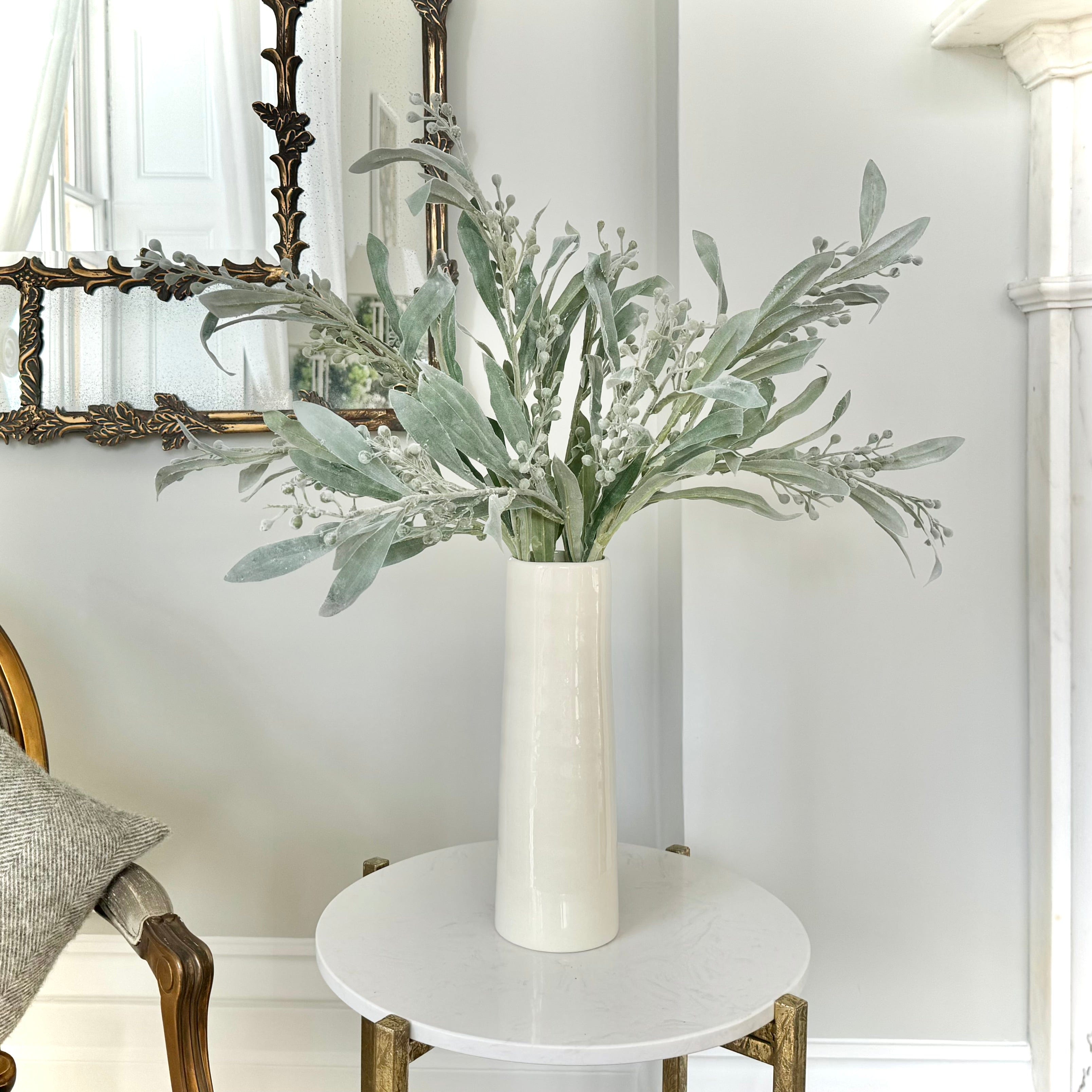 Artificial flowers luxury lifelike faux Artificial Silver & Grey Berries realistic silk  single stems buy online from The Faux Flower Company