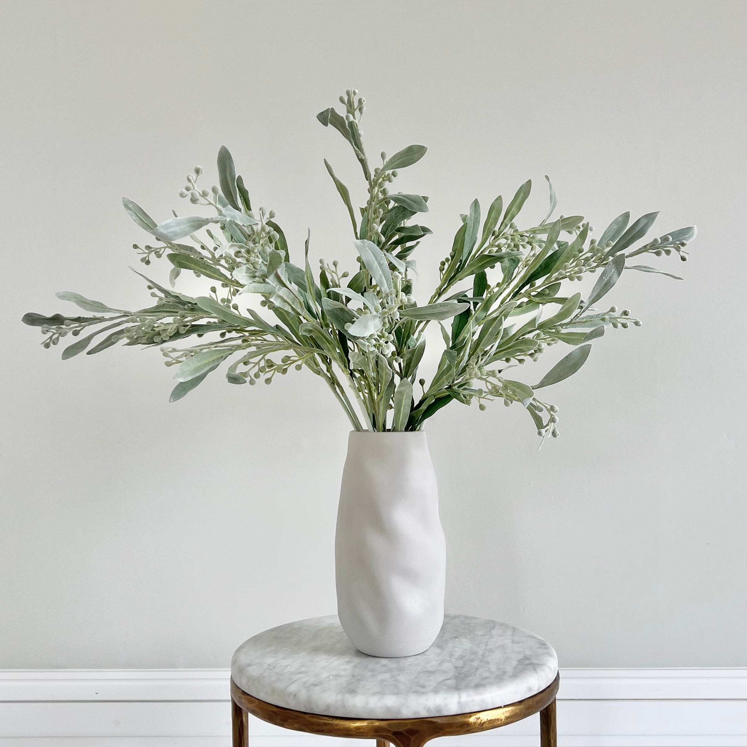 Artificial flowers luxury lifelike faux Artificial Silver & Grey Berries realistic silk  single stems buy online from The Faux Flower Company