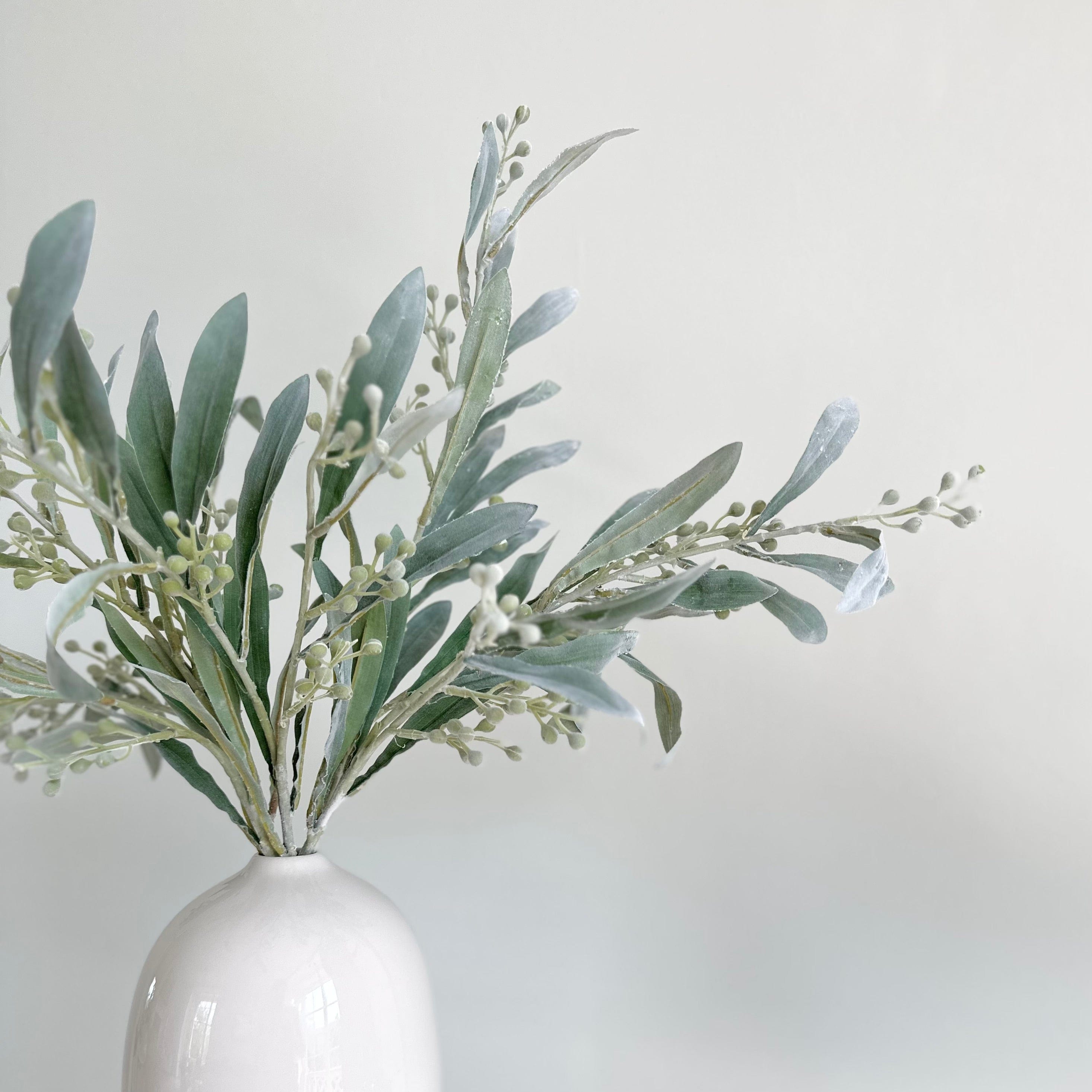 Artificial flowers luxury lifelike faux Artificial Silver & Grey Berries realistic silk  single stems buy online from The Faux Flower Company