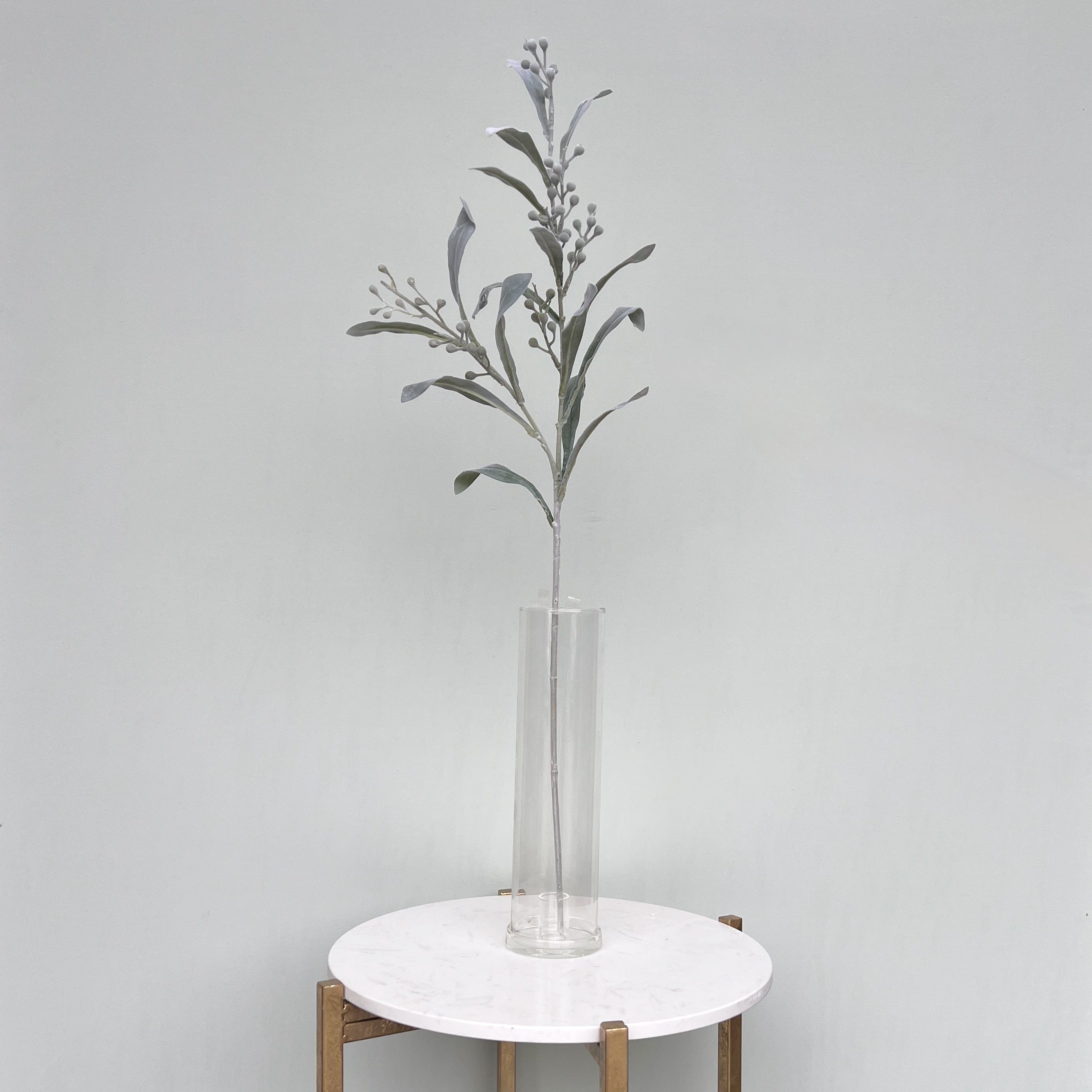 Artificial flowers luxury lifelike faux Artificial Silver & Grey Berries realistic silk  single stems buy online from The Faux Flower Company ABX1892GR