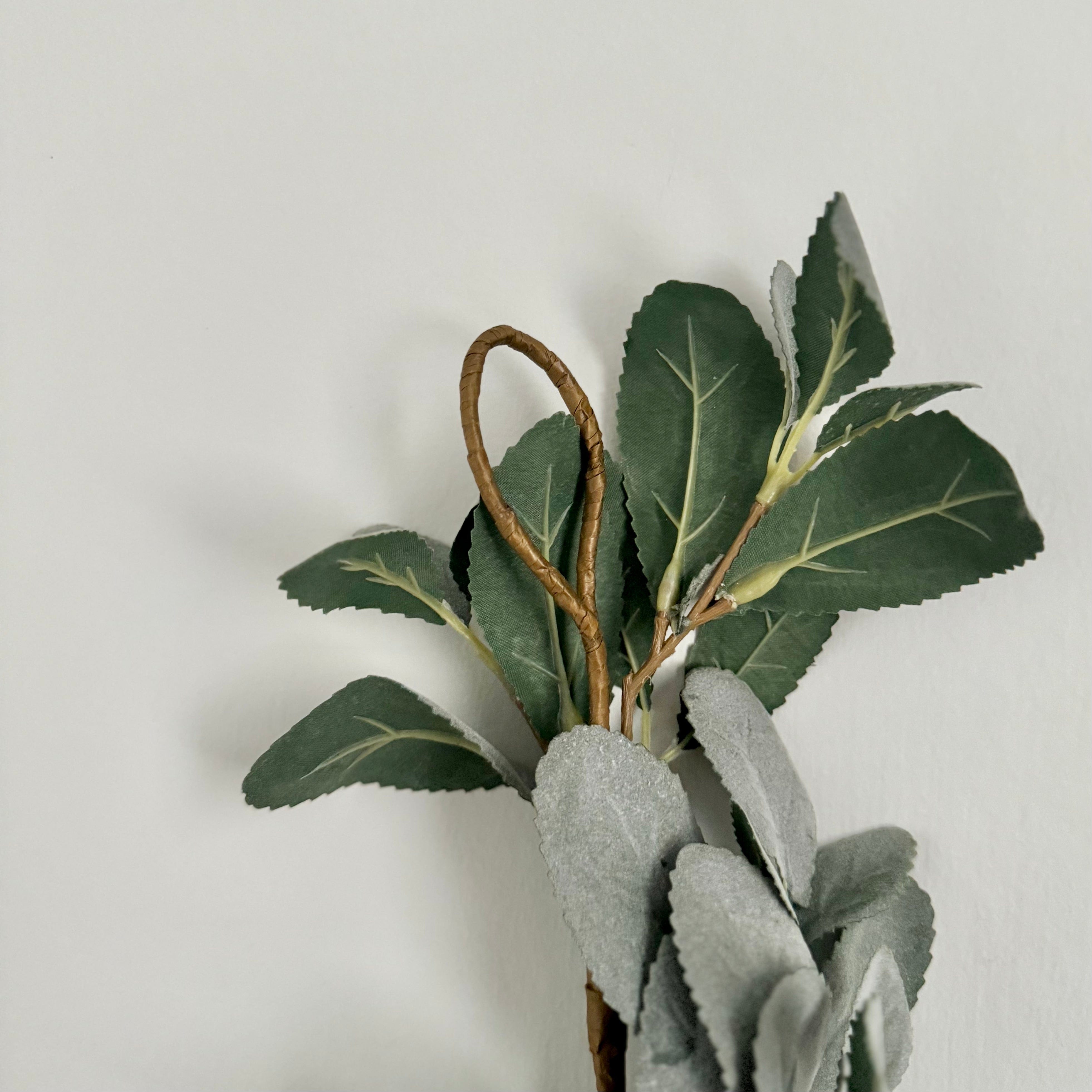 Artificial flowers luxury lifelike faux Artificial Silver Lambs Leaf Garland realistic silk single stems buy online from The Faux Flower Company ABX0708GR