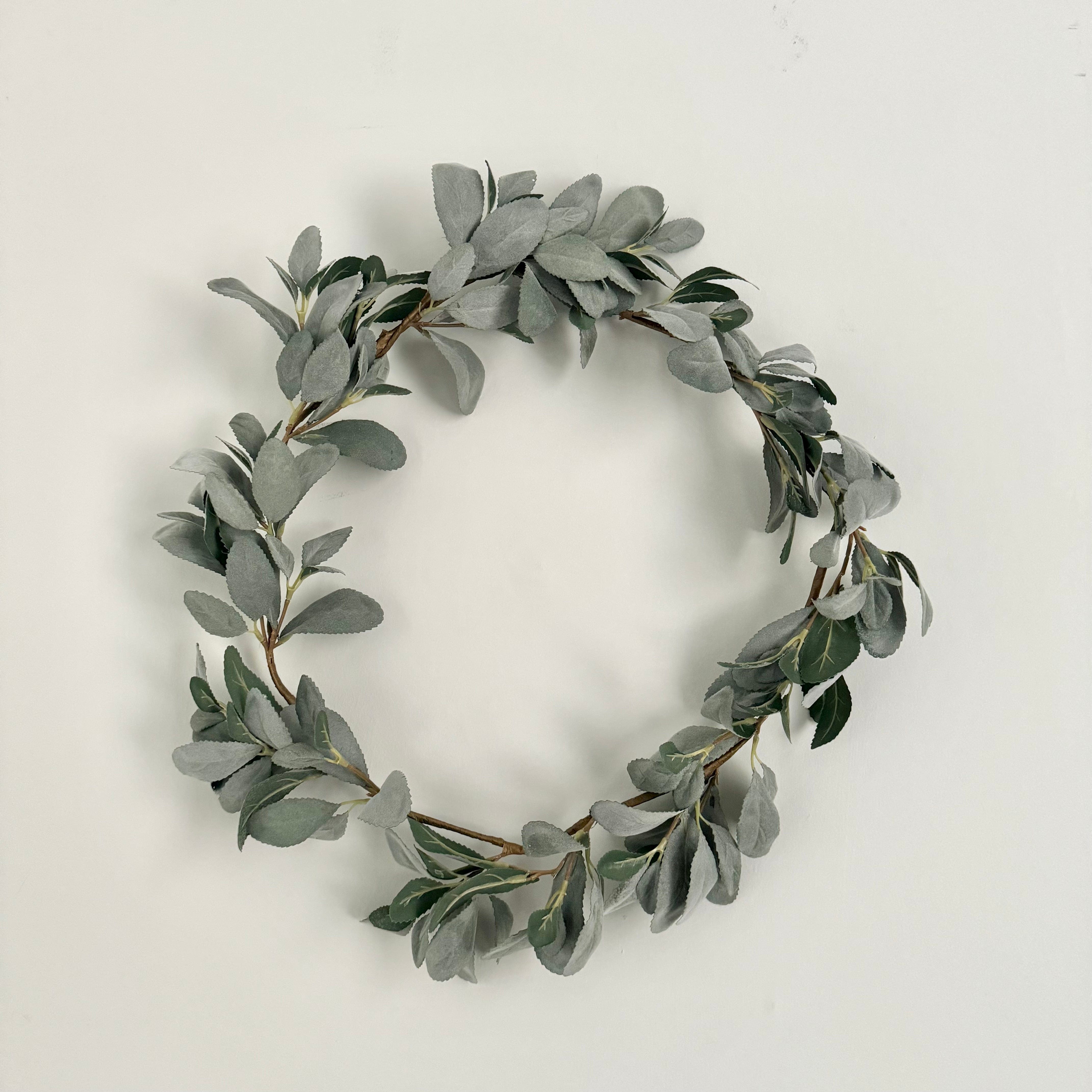 Artificial flowers luxury lifelike faux Artificial Silver Lambs Leaf Garland realistic silk single stems buy online from The Faux Flower Company ABX0708GR