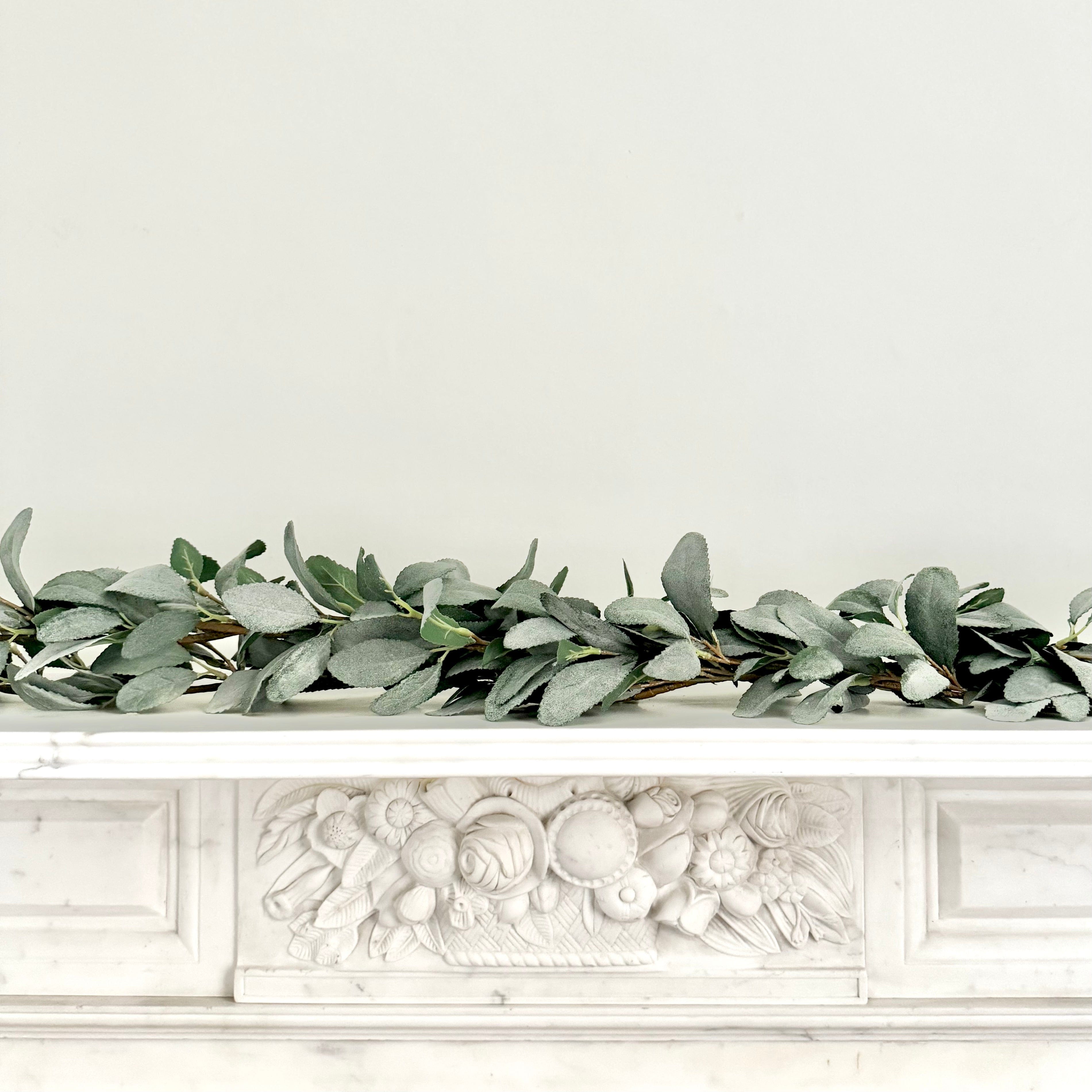 Artificial flowers luxury lifelike faux Artificial Silver Lambs Leaf Garland realistic silk single stems buy online from The Faux Flower Company ABX0708GR