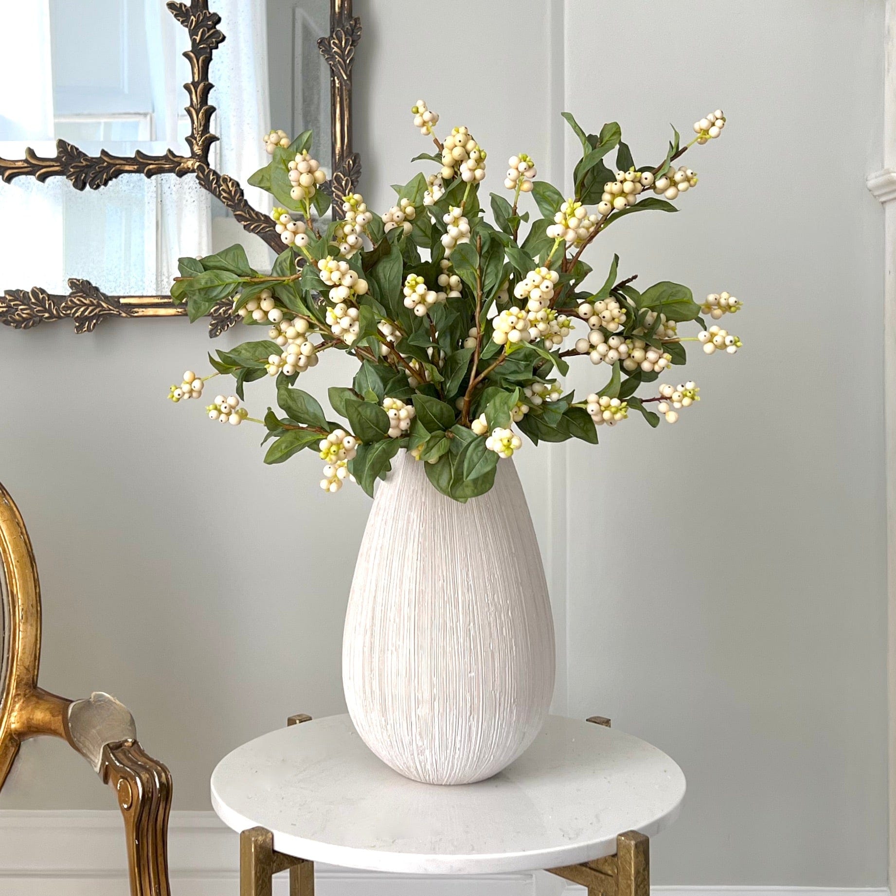 Artificial flowers luxury lifelike faux Artificial Snowberry Stem realistic silk single stems buy online from The Faux Flower Company