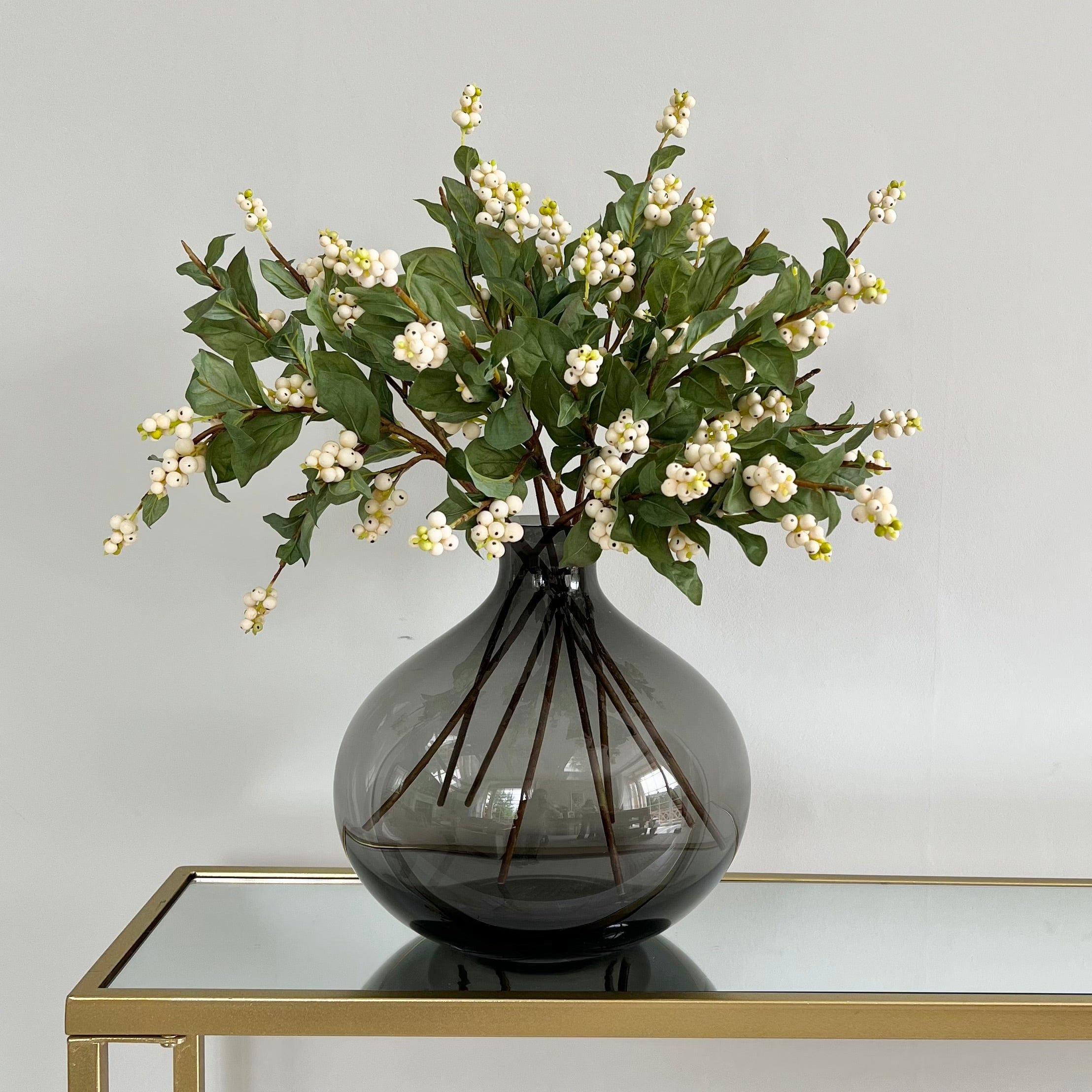 Artificial flowers luxury lifelike faux Artificial Snowberry Stem realistic silk single stems buy online from The Faux Flower Company