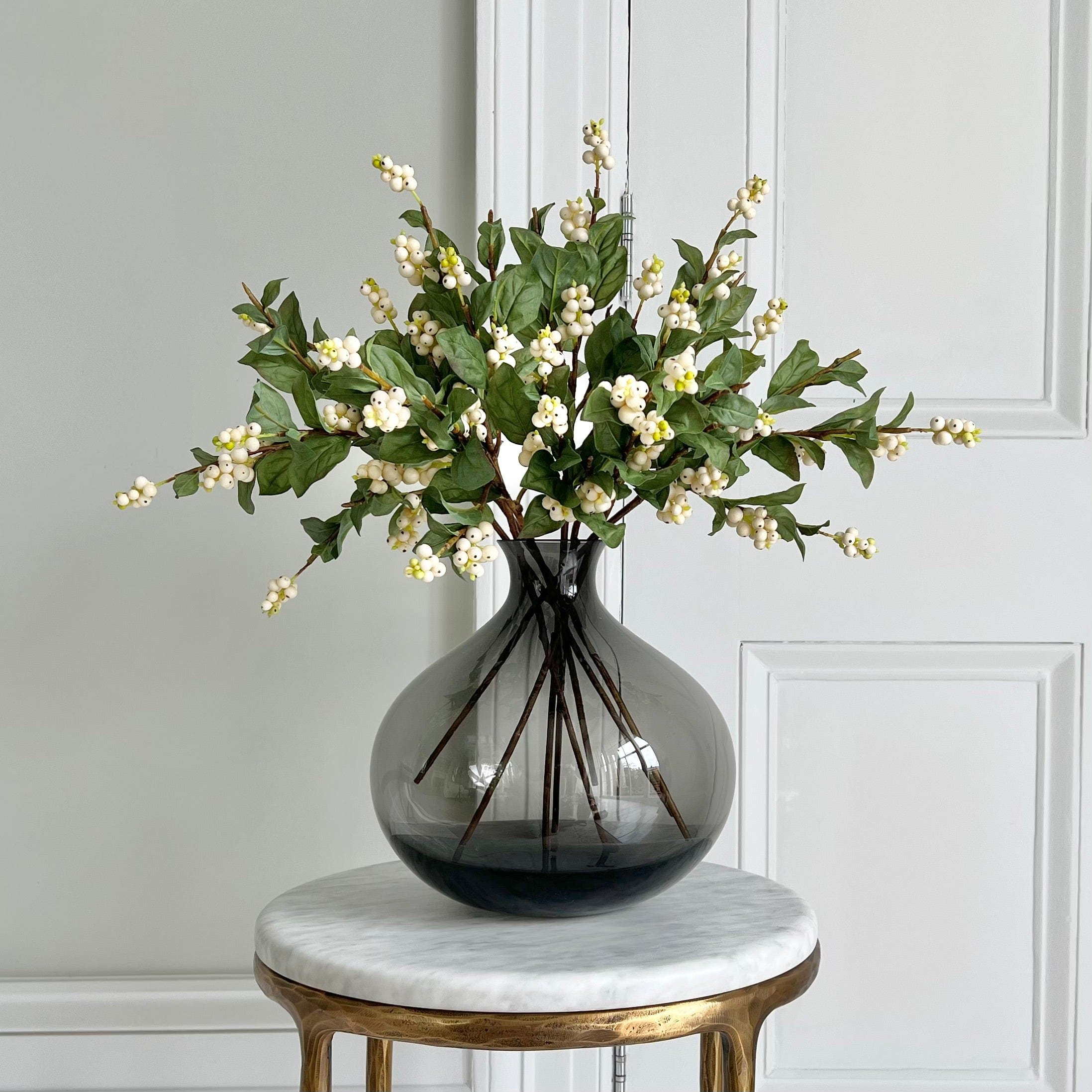 Artificial flowers luxury lifelike faux Artificial Snowberry Stem realistic silk single stems buy online from The Faux Flower Company