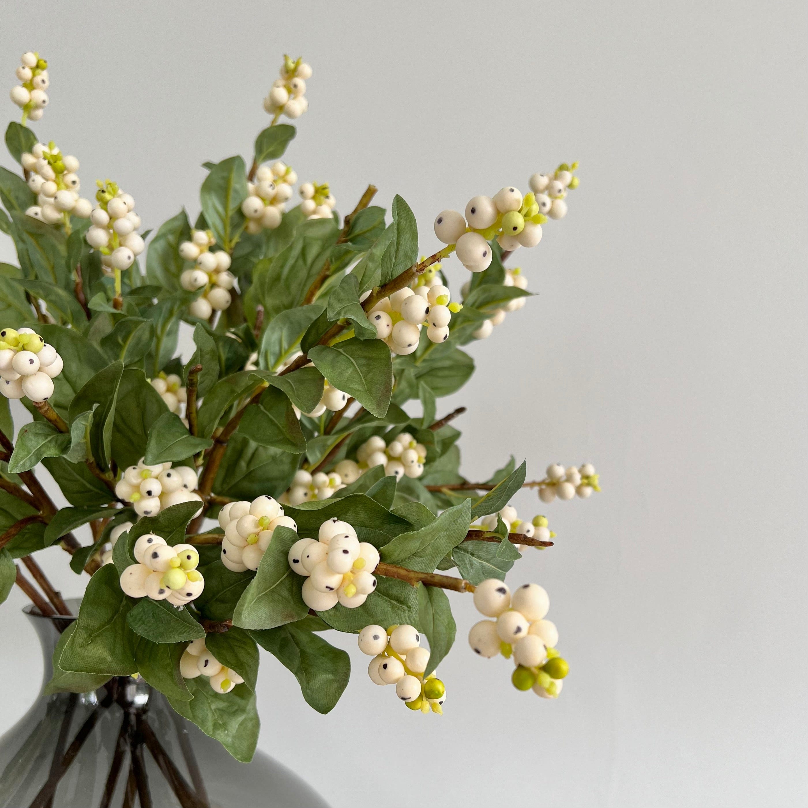 Artificial flowers luxury lifelike faux Artificial Snowberry Stem realistic silk single stems buy online from The Faux Flower Company