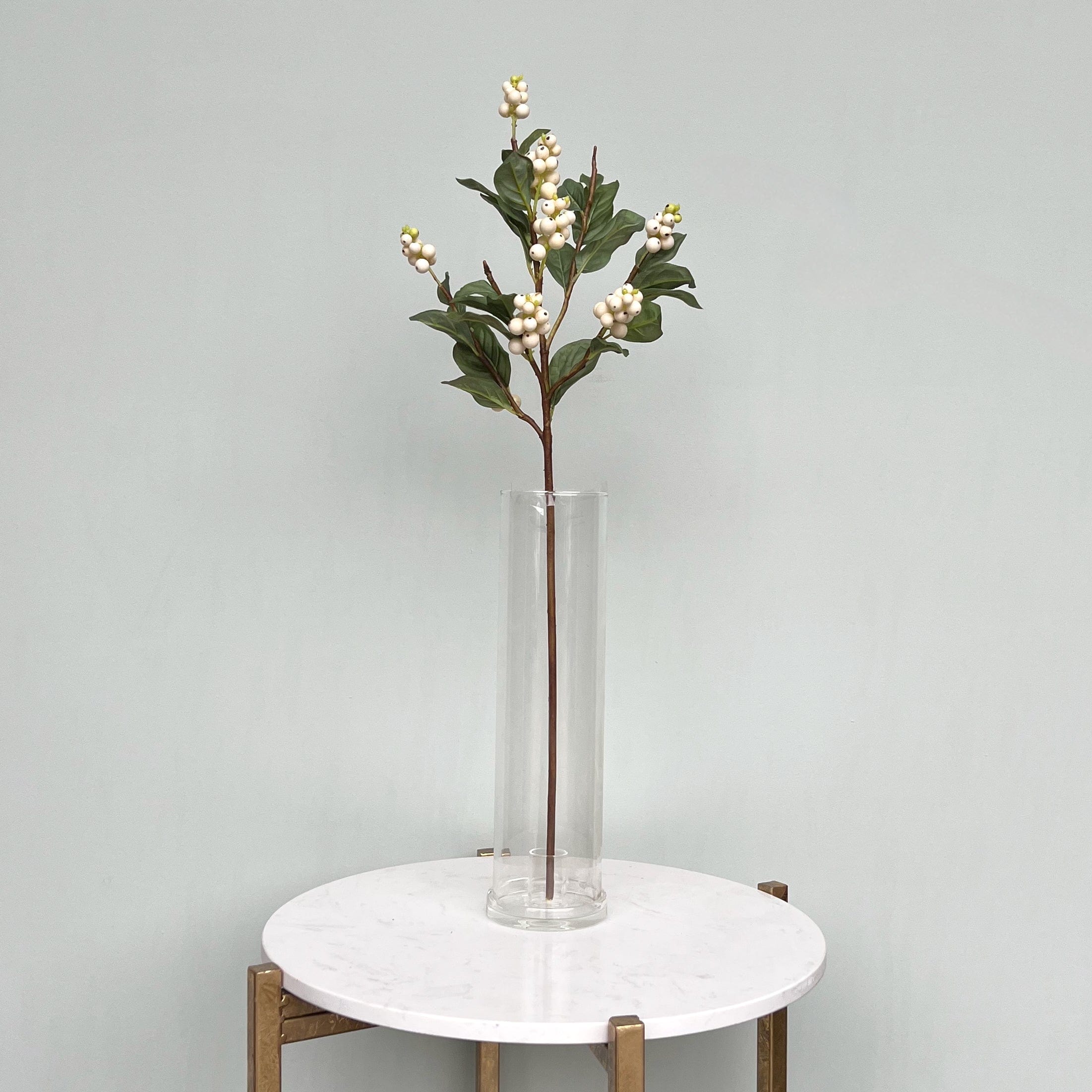 Artificial flowers luxury lifelike faux Artificial Snowberry Stem realistic silk single stems buy online from The Faux Flower Company ABY2091WH