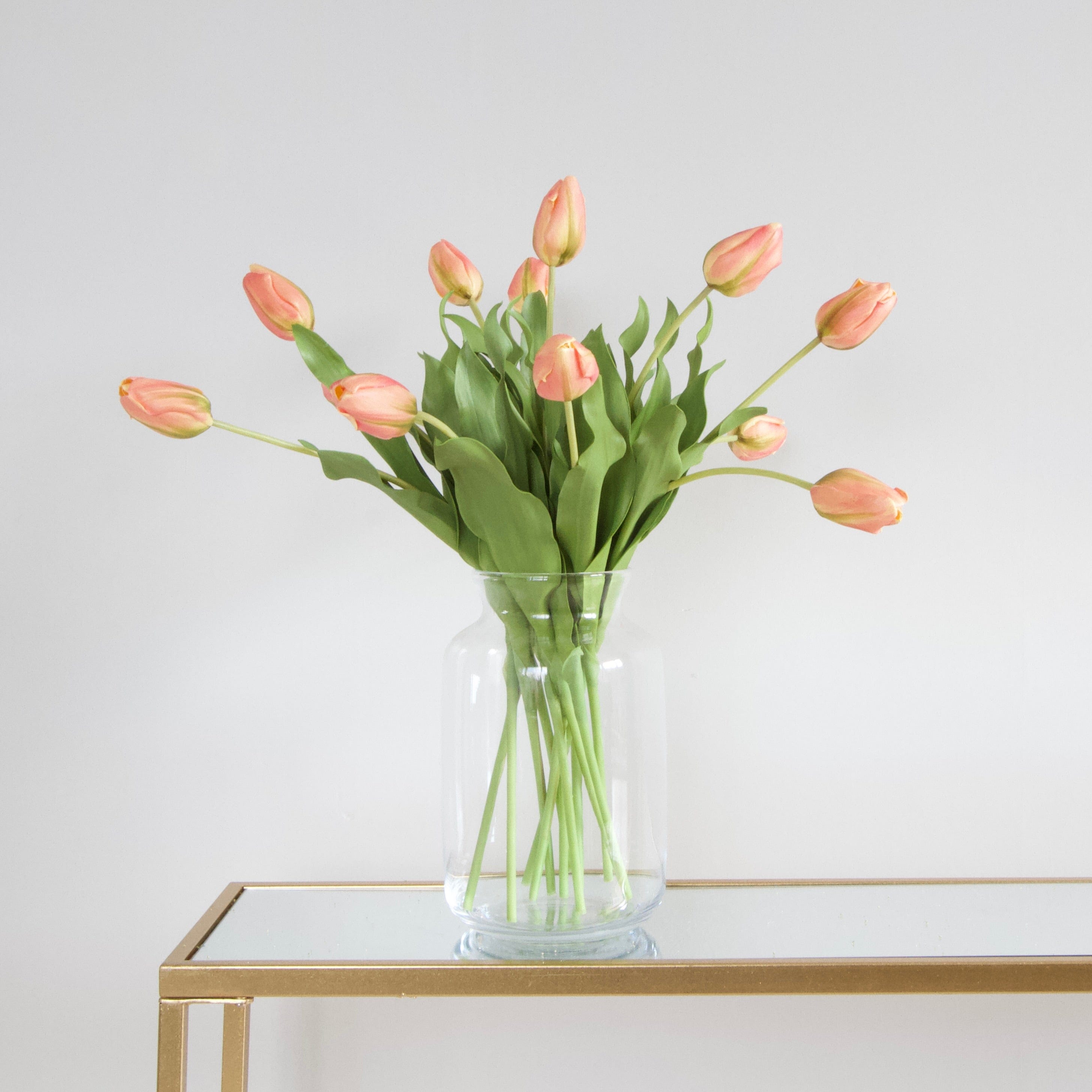 Realistic Artificial Tulip Arrangement ABY5657OR-6 by The Faux Flower Company