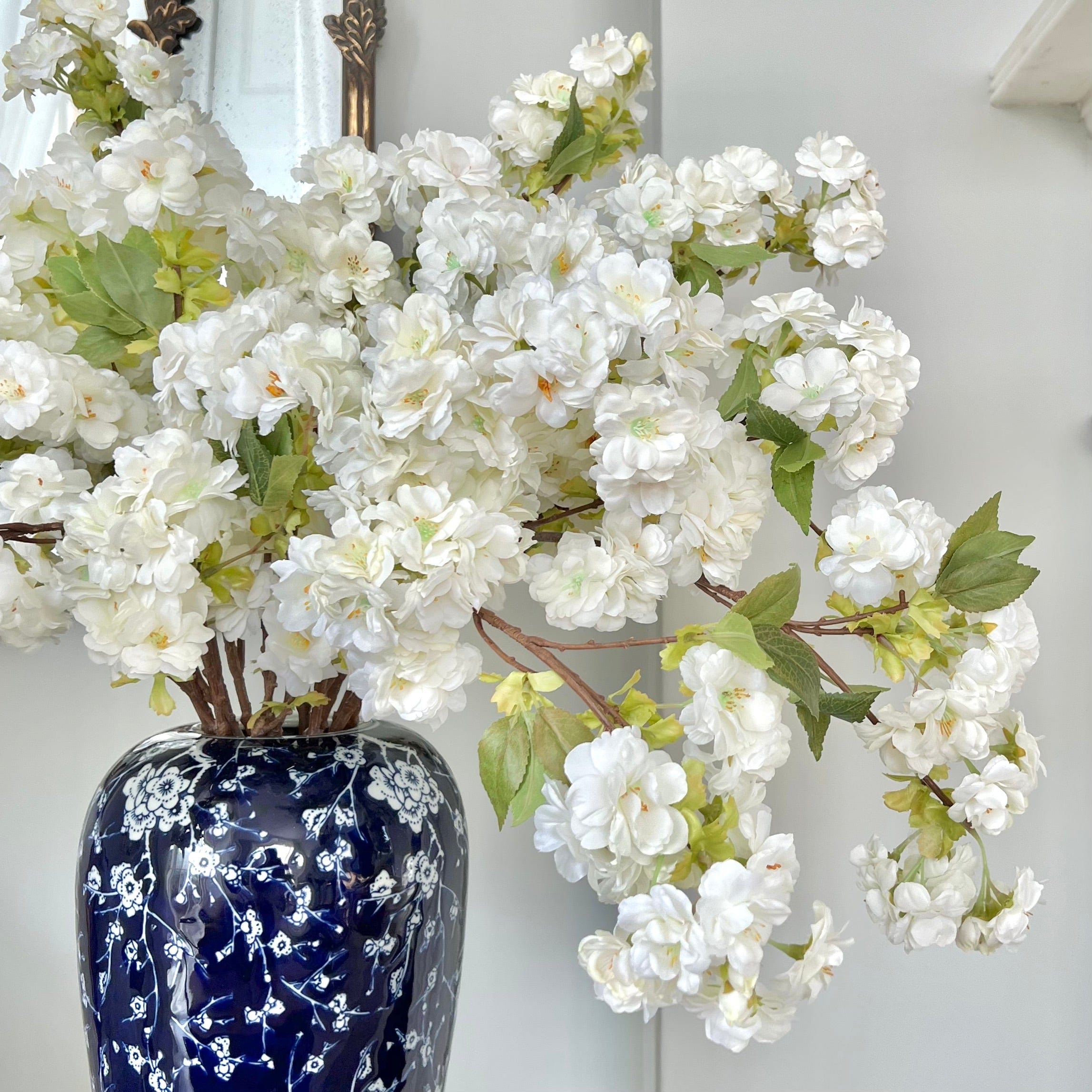 Artificial flowers luxury lifelike faux Artificial White Cherry Blossom realistic silk single stems buy online from The Faux Flower Company