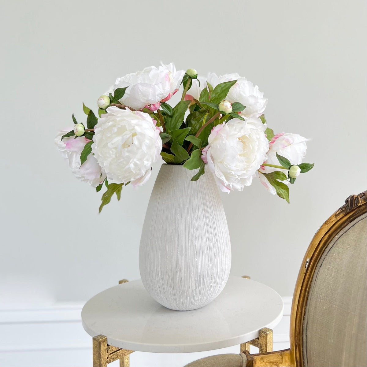 Realistic Artificial White Classic Peony ABY6043WH by The Faux Flower Company