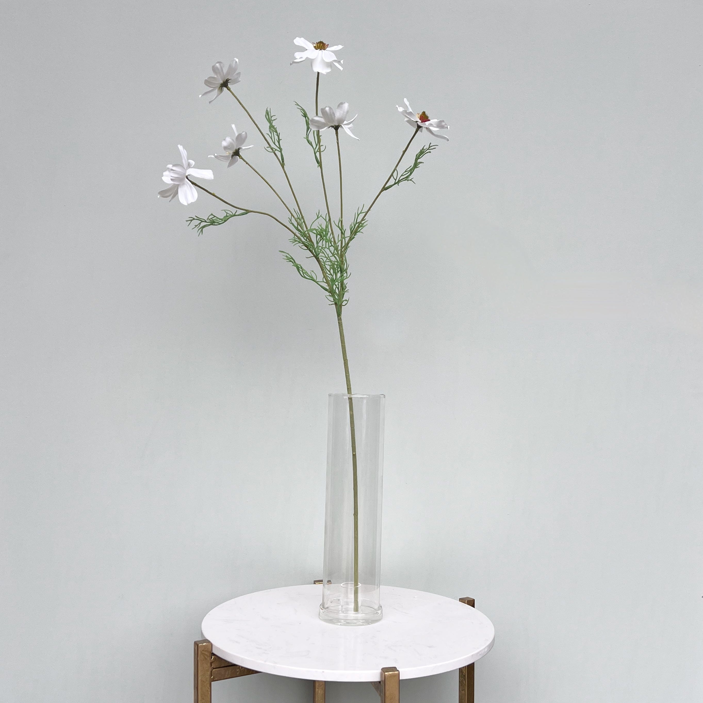 Artificial flowers luxury lifelike faux Artificial White Cosmos realistic silk single stems buy online from The Faux Flower Company ABX6572WH