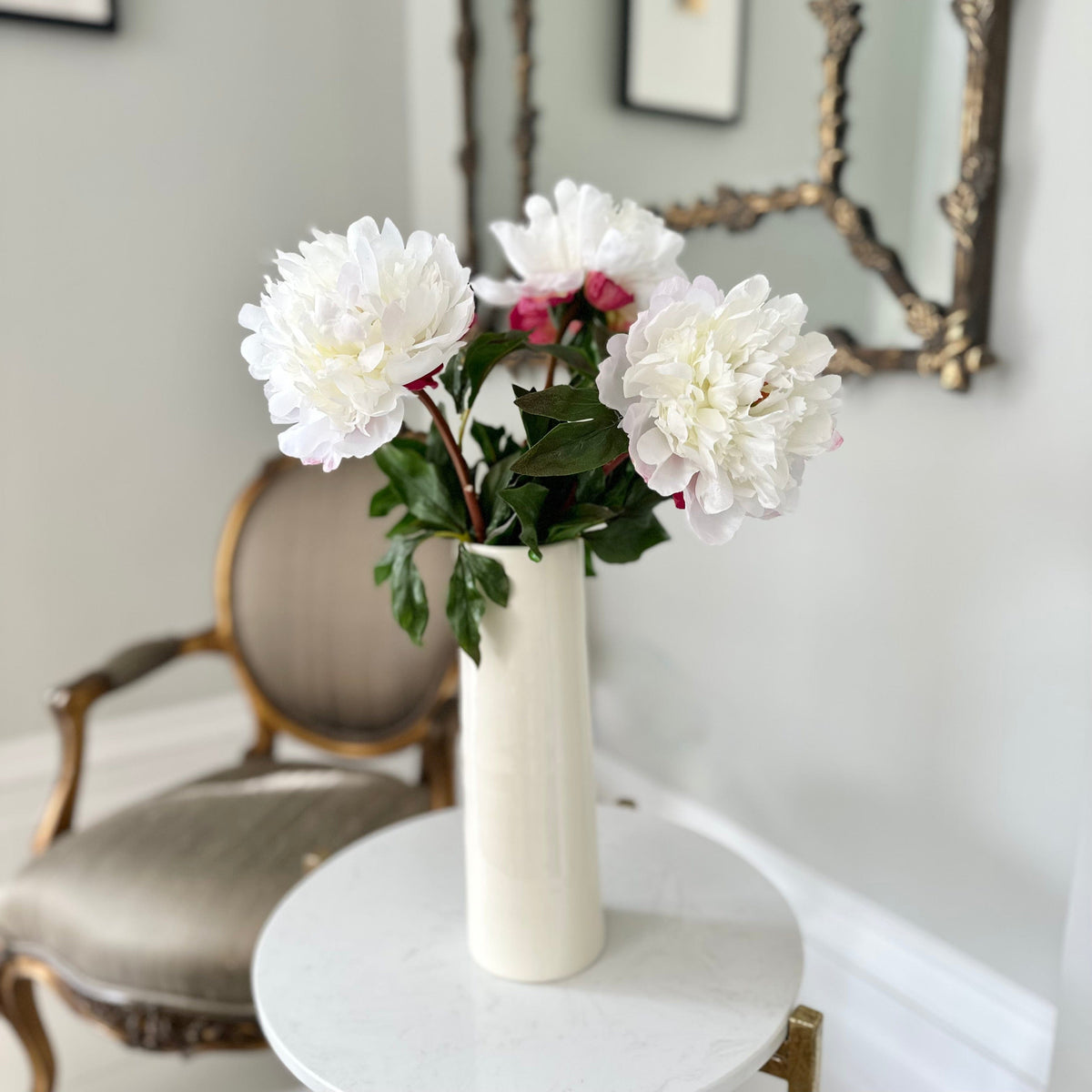 Realistic Artificial White Extra Large Peony ABY4046WH by The Faux Flower Company