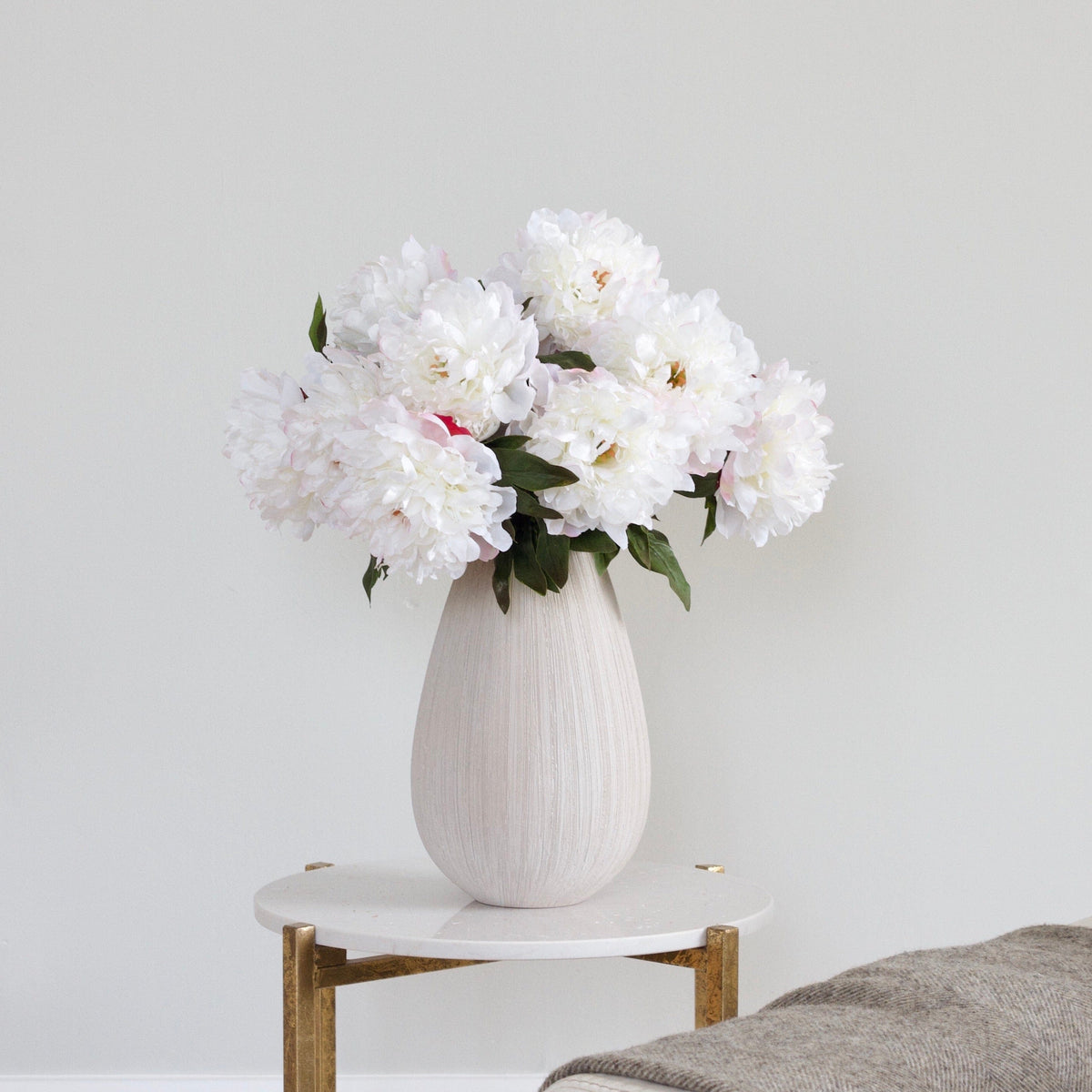 Realistic Artificial White Extra Large Peony ABY4046WH by The Faux Flower Company
