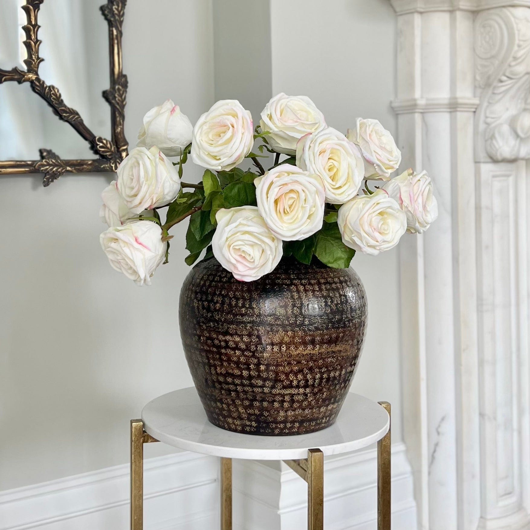 Artificial flowers luxury lifelike faux Artificial White Large Rose realistic silk single stems buy online from The Faux Flower Company