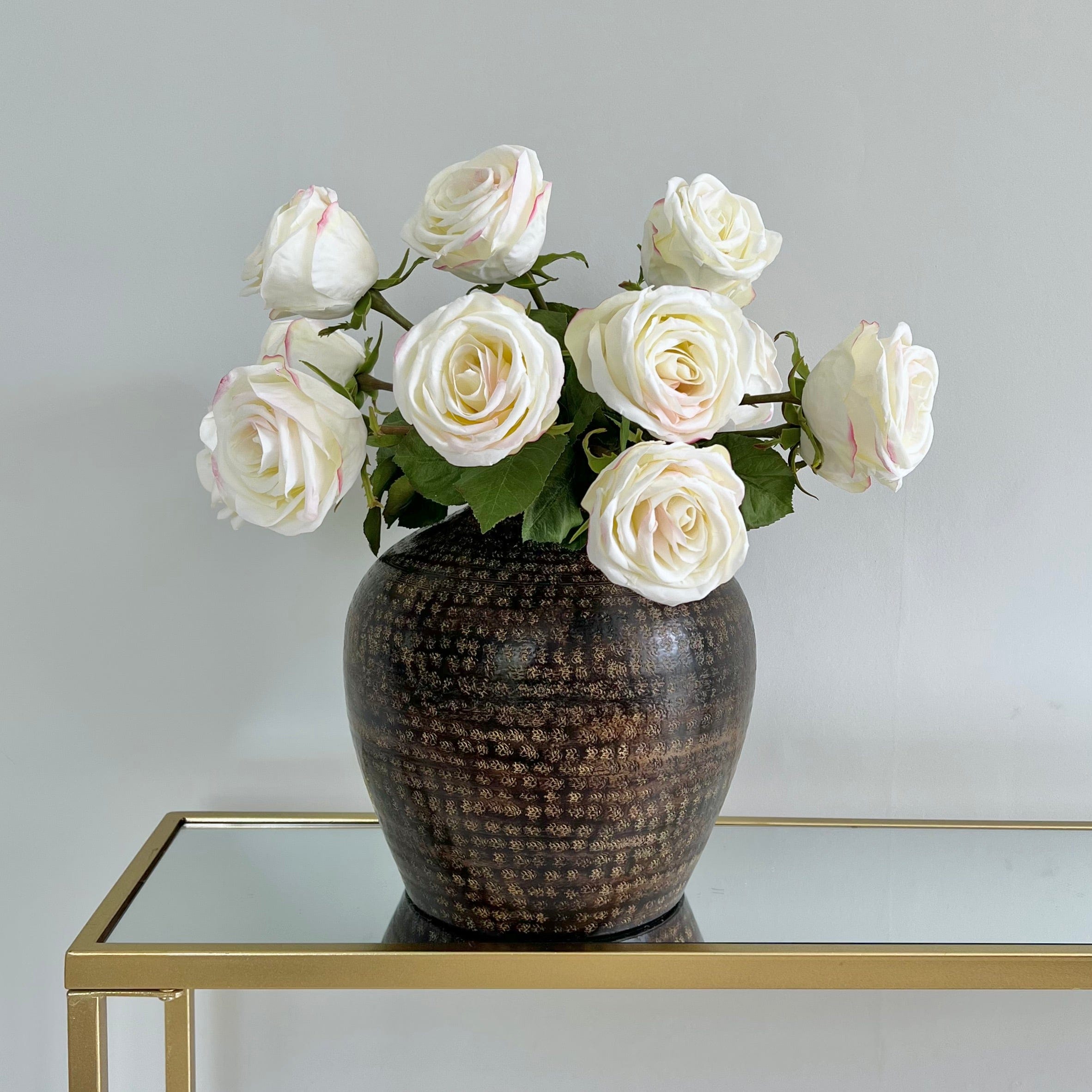 Artificial flowers luxury lifelike faux Artificial White Large Rose realistic silk single stems buy online from The Faux Flower Company
