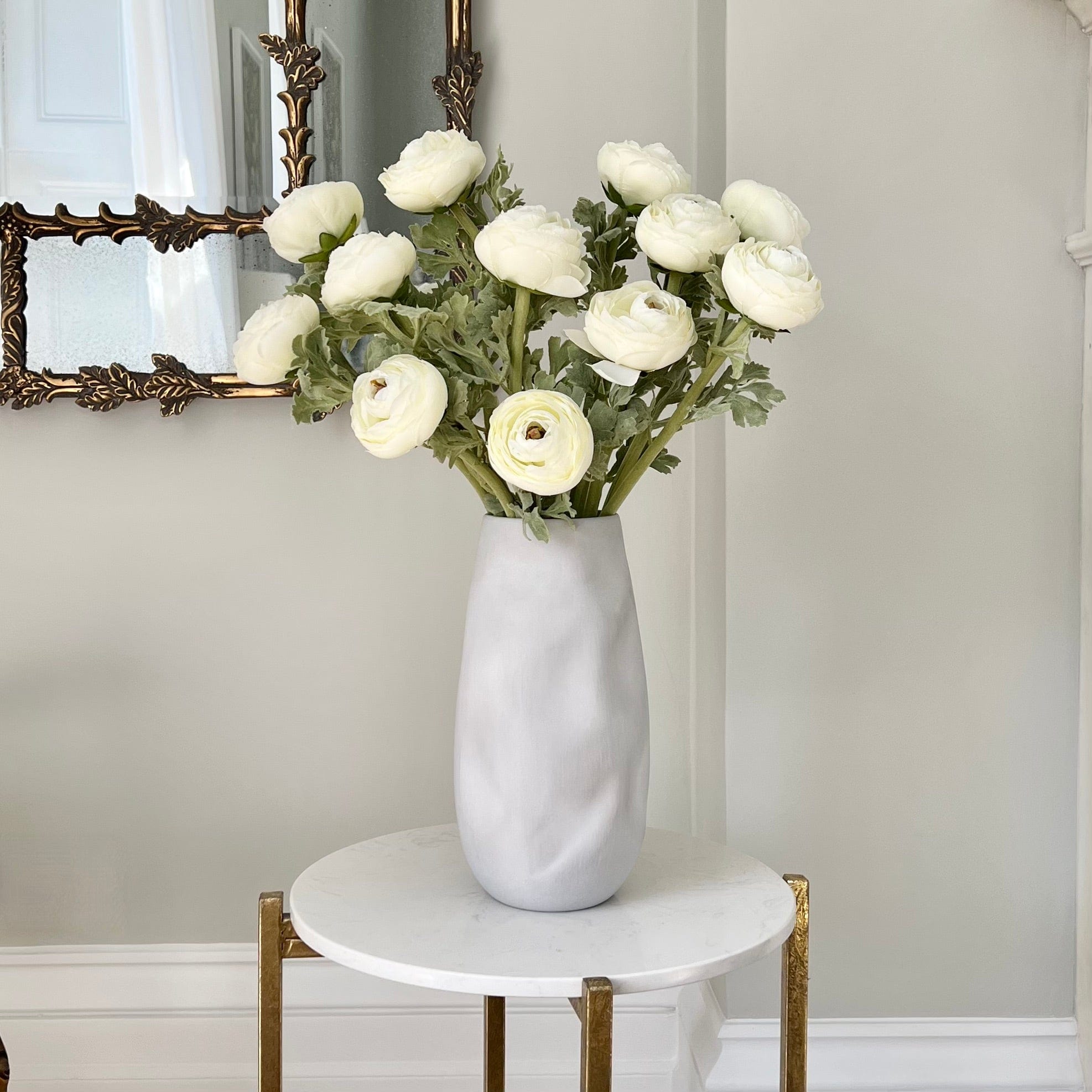 Artificial flowers luxury lifelike faux Artificial White Ranunculus realistic silk single stems buy online from The Faux Flower Company