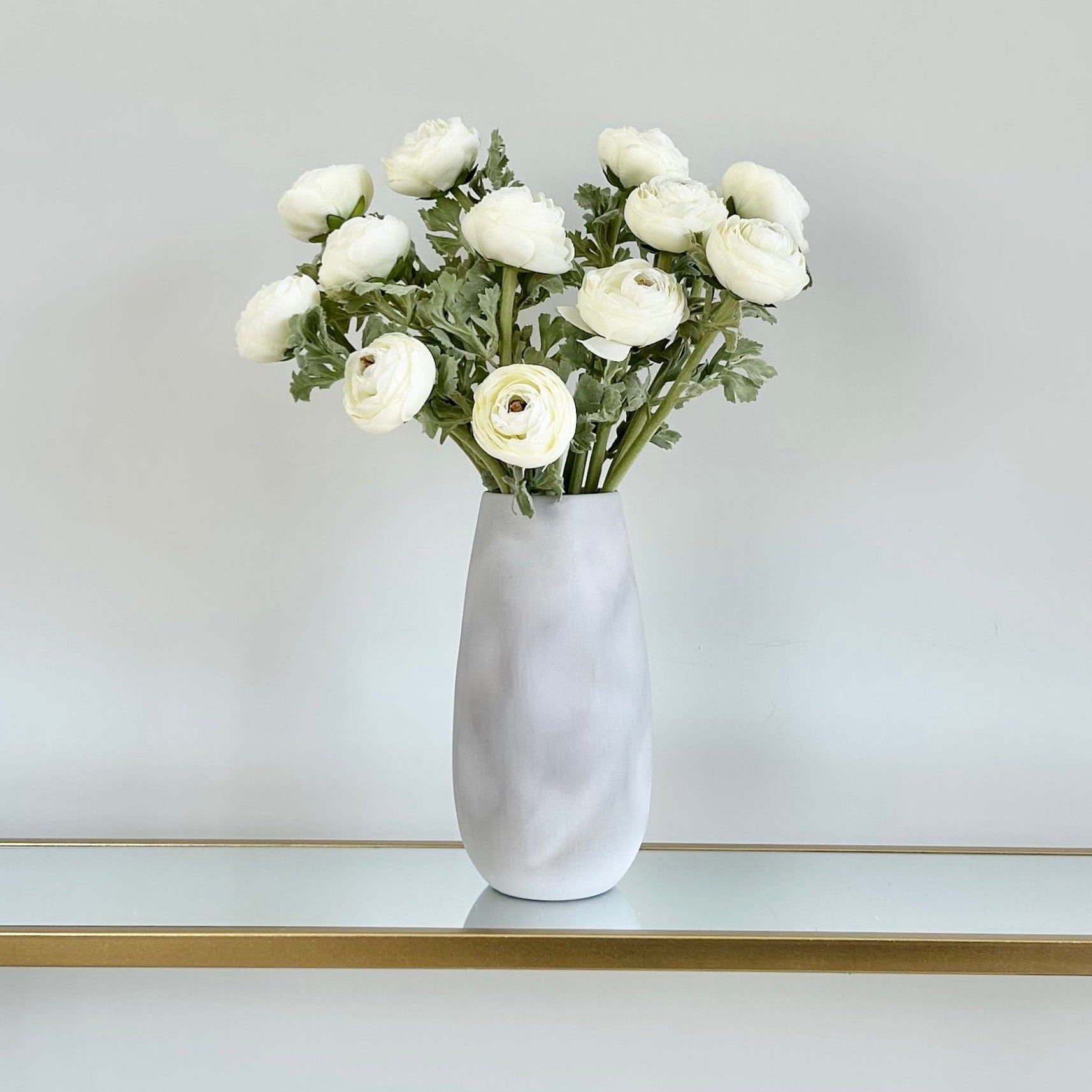 Artificial flowers luxury lifelike faux Artificial White Ranunculus realistic silk single stems buy online from The Faux Flower Company