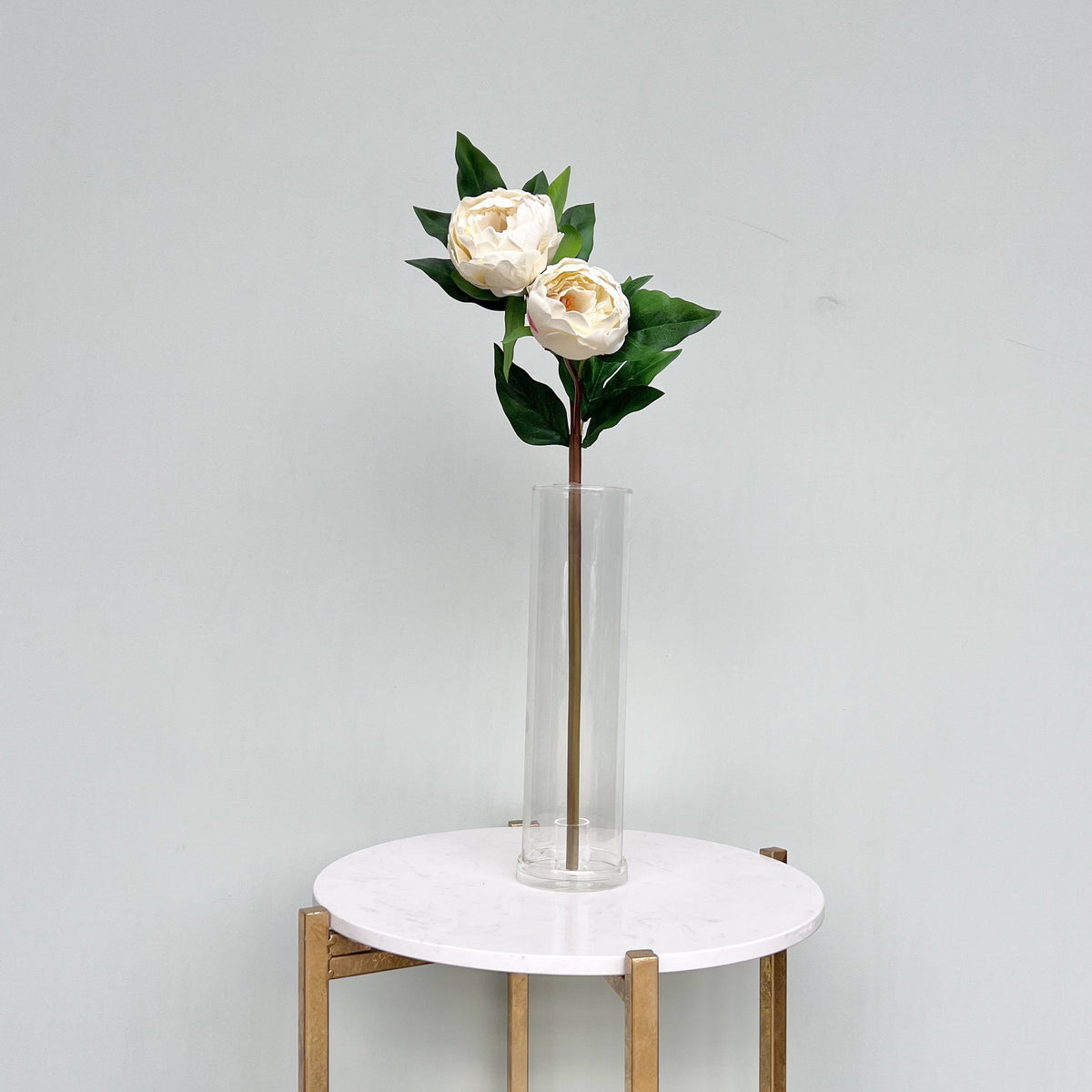Realistic Artificial White Real Touch Peony ABZ9148WH by The Faux Flower Company