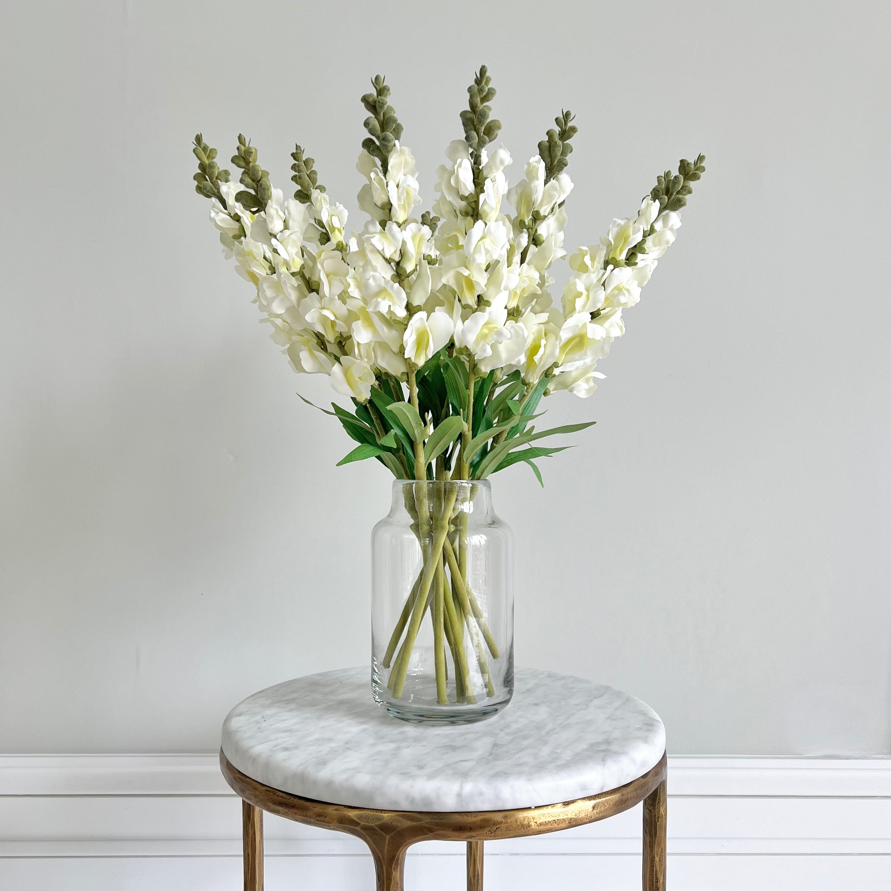 Artificial flowers luxury lifelike faux Artificial White Snapdragon realistic silk single stems buy online from The Faux Flower Company