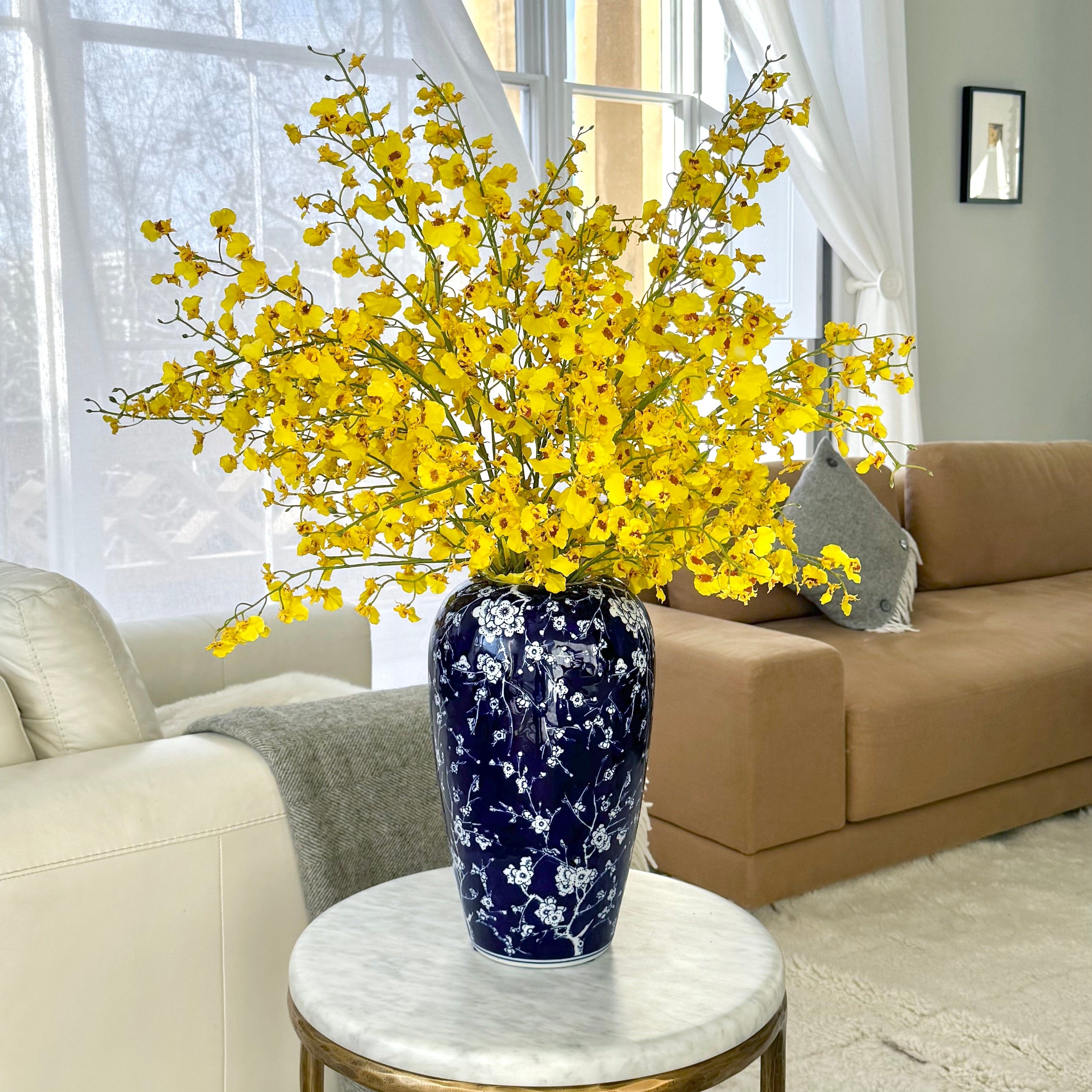 Artificial flowers luxury lifelike faux Artificial Yellow Oncidium Orchid realistic silk single stems buy online from The Faux Flower Company