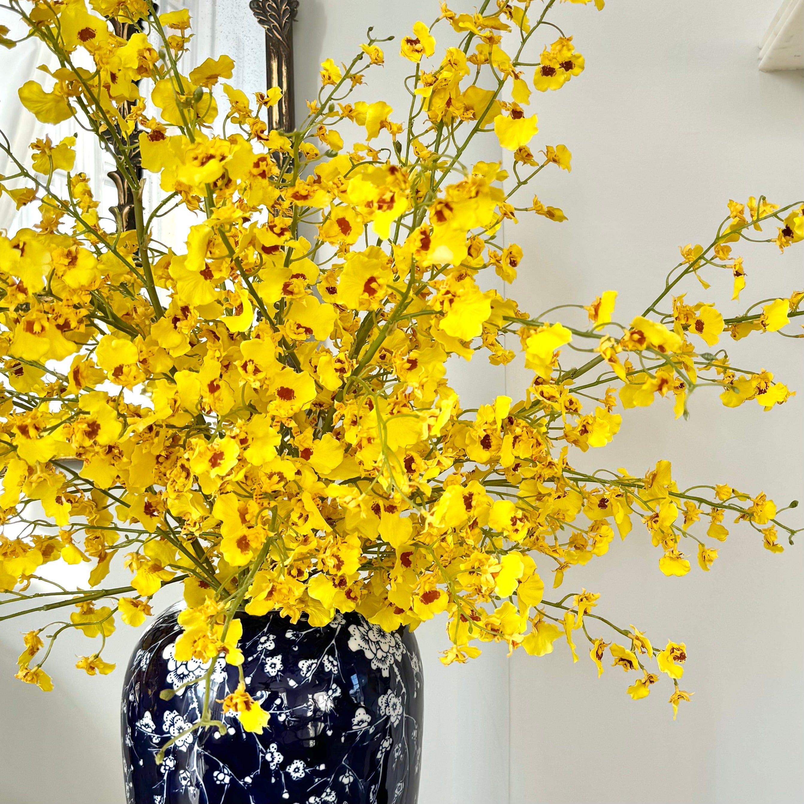 Artificial flowers luxury lifelike faux Artificial Yellow Oncidium Orchid realistic silk single stems buy online from The Faux Flower Company