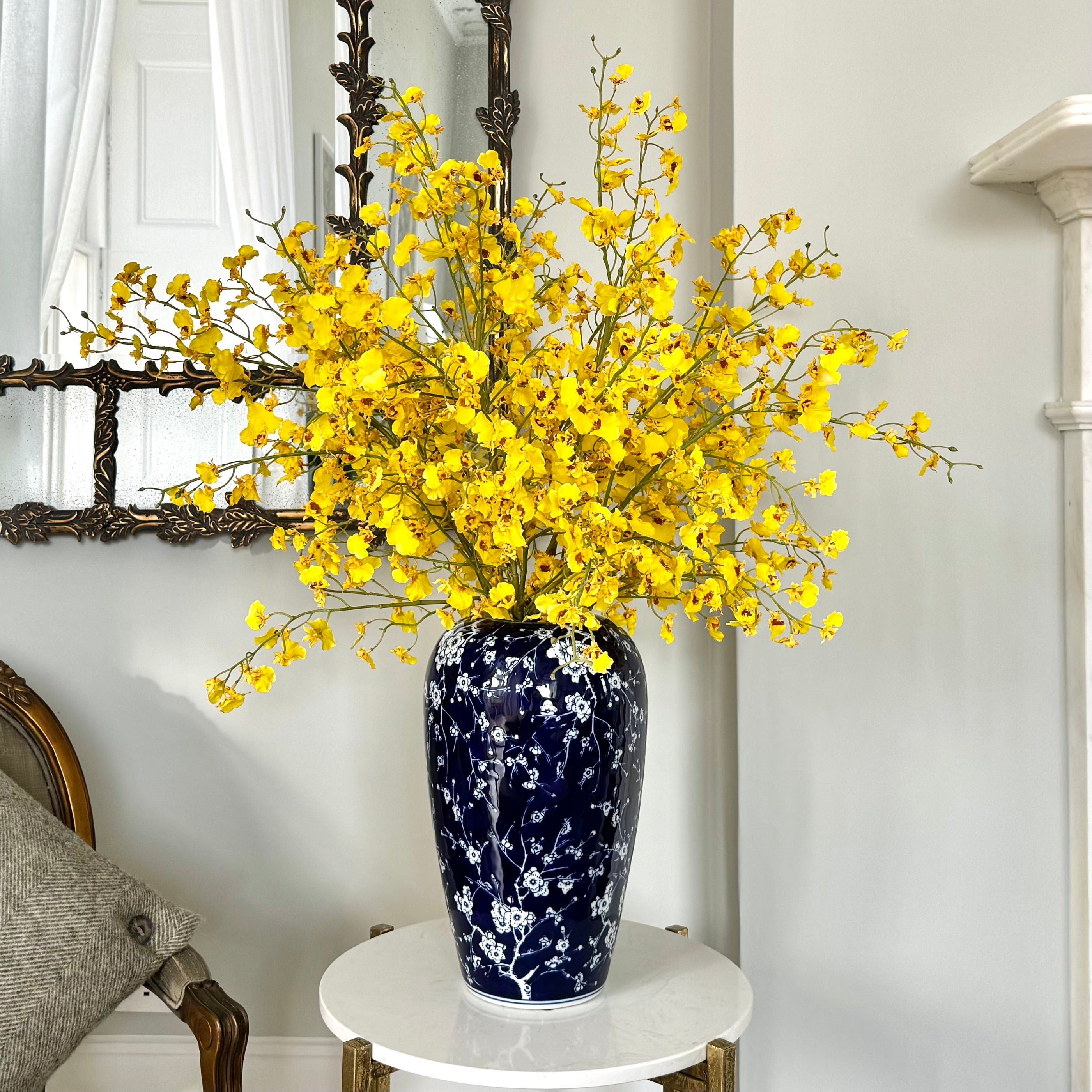 Artificial flowers luxury lifelike faux Artificial Yellow Oncidium Orchid realistic silk single stems buy online from The Faux Flower Company