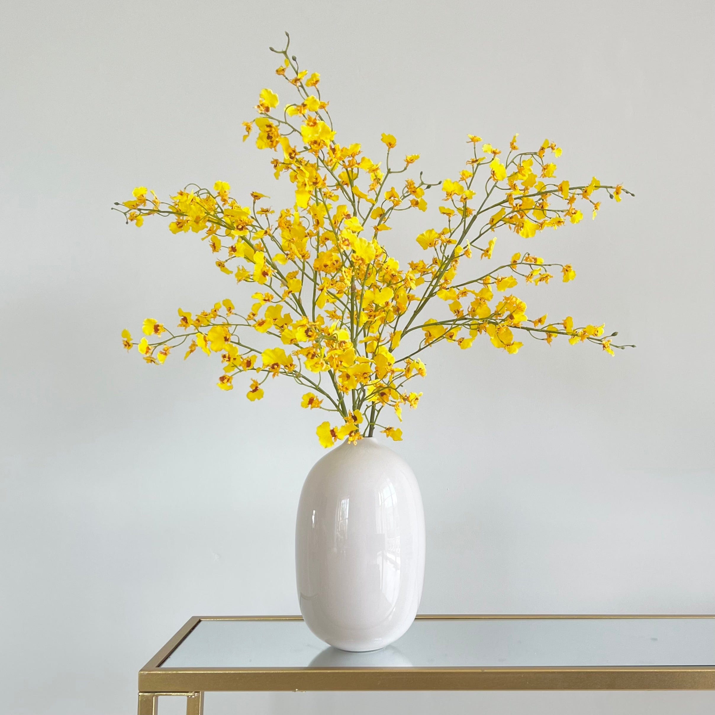 Artificial flowers luxury lifelike faux Artificial Yellow Oncidium Orchid realistic silk single stems buy online from The Faux Flower Company