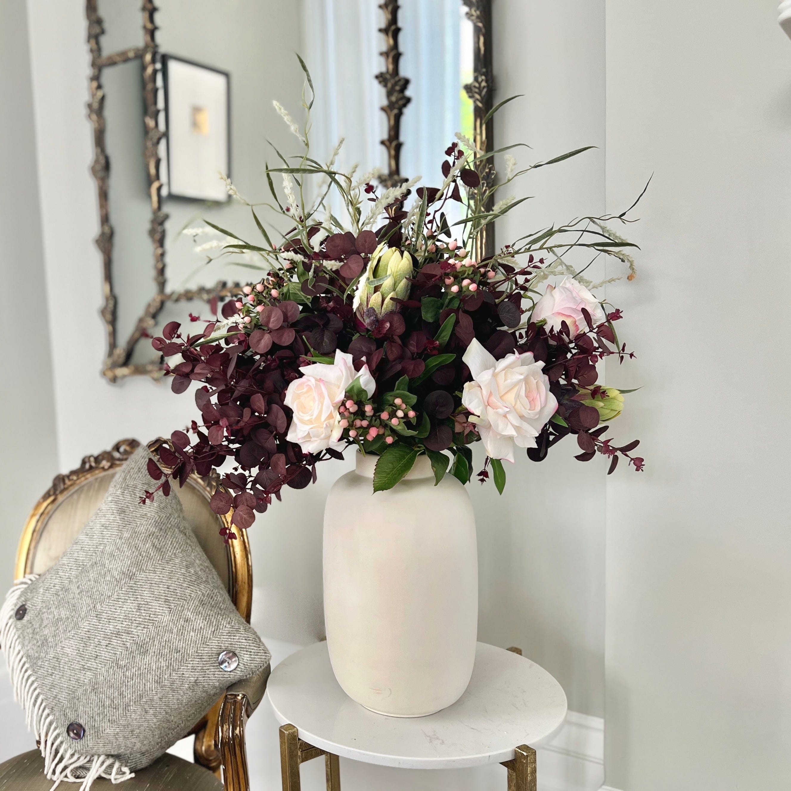 Artificial flowers luxury lifelike faux Autumn Plum Artificial Flower Bouquet realistic silk bouquet buy online from The Faux Flower Company