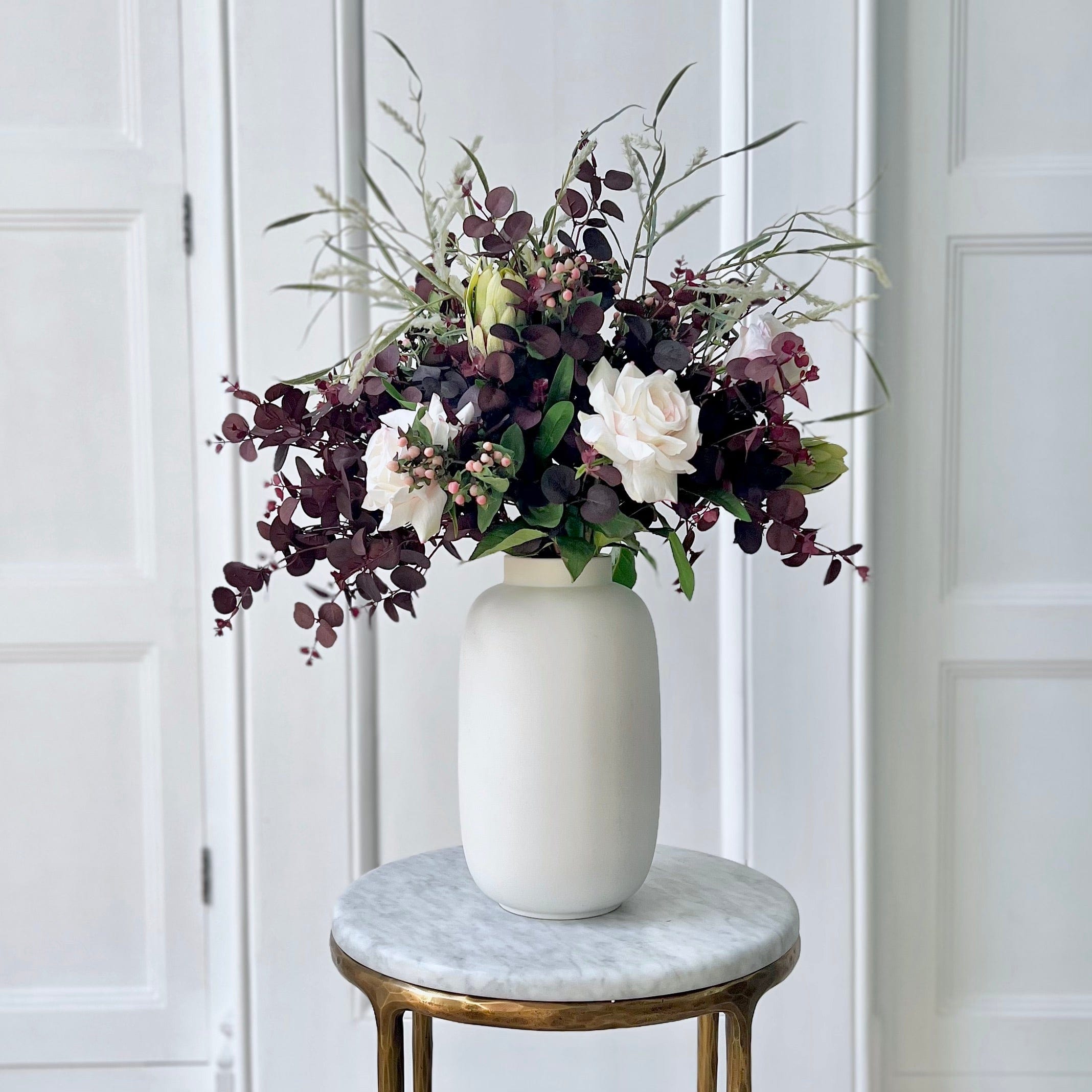 Artificial flowers luxury lifelike faux Autumn Plum Artificial Flower Bouquet realistic silk bouquet buy online from The Faux Flower Company